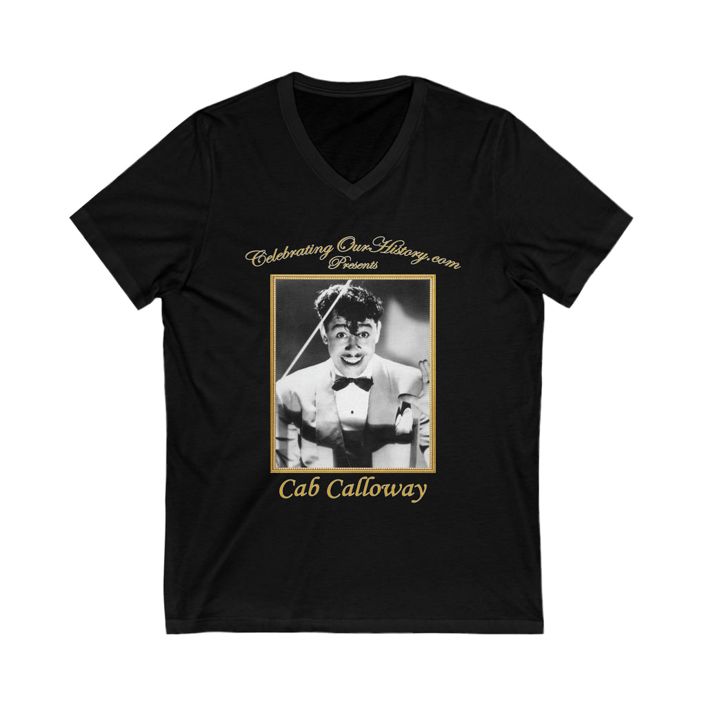 Cab Calloway - Twelve Albums - Front and Back Printed Concert Style V-Neck T-Shirt