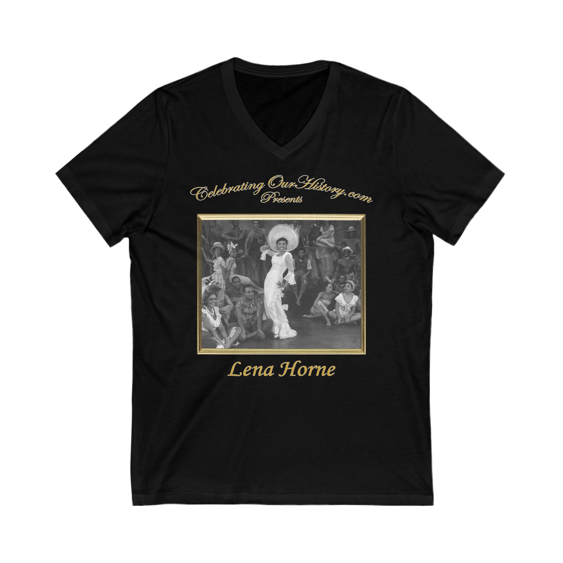 Lena Horne - Jamaica - Front and Back Printed Concert Style V-Neck T-Shirt