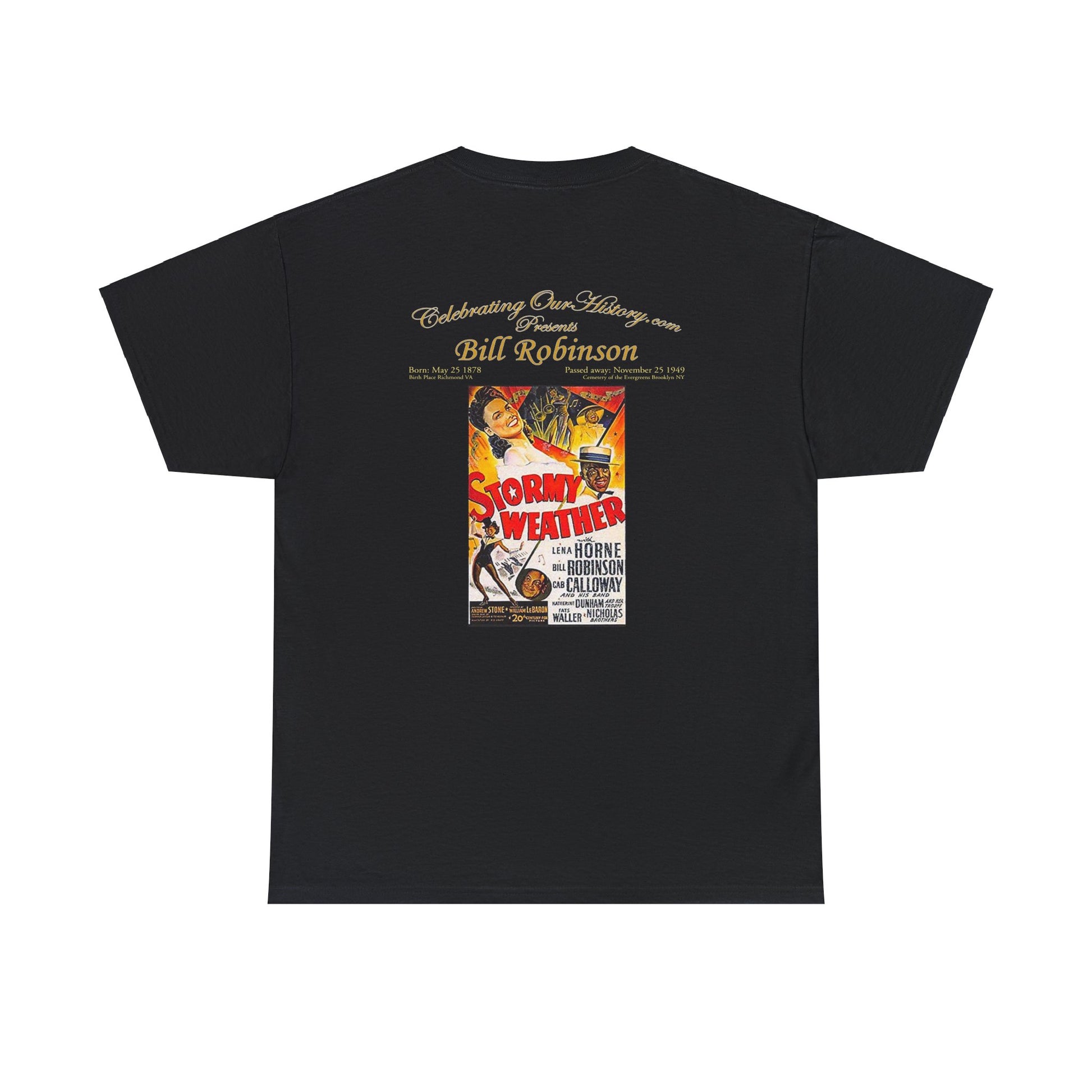 Bill Robinson - Stormy Weather (1943) v2 -  Front and Back Printed Concert Style T-Shirt
