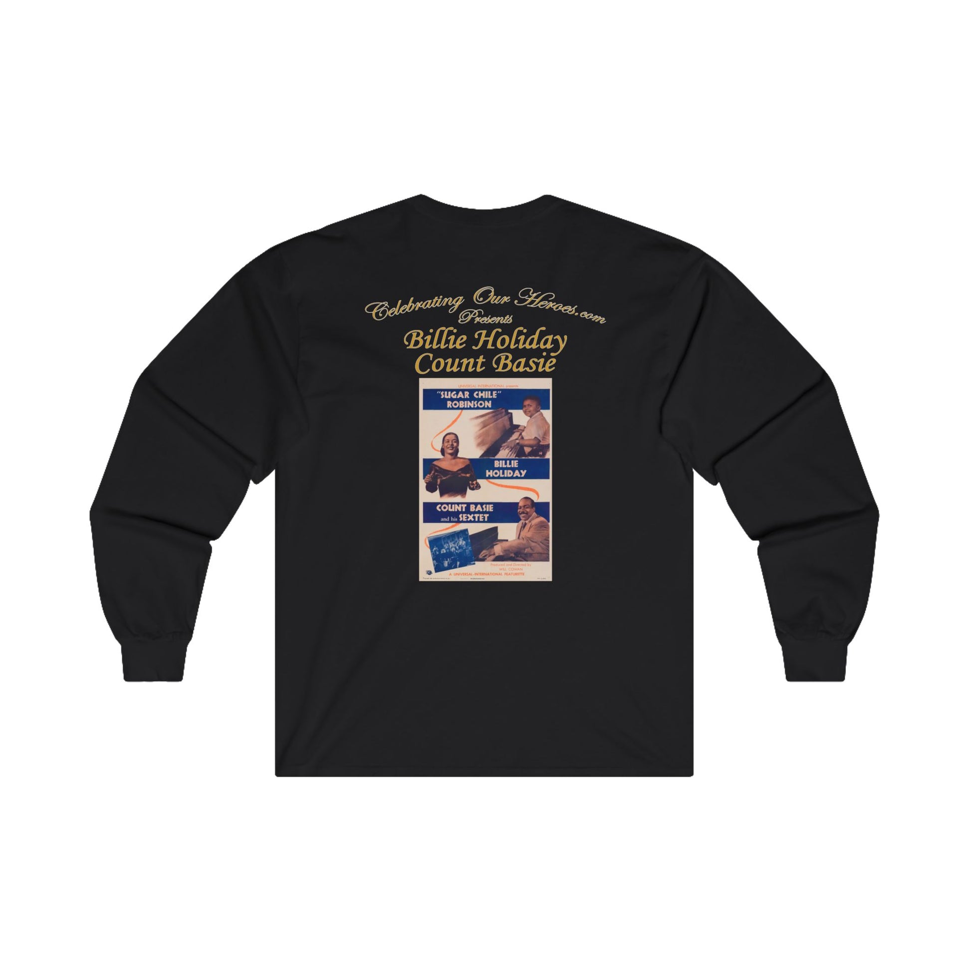 Billie Holiday And Count Basie - Billie Holiday And Count Basie - Front and Back Printed Concert Style Long Sleeve T-Shirt