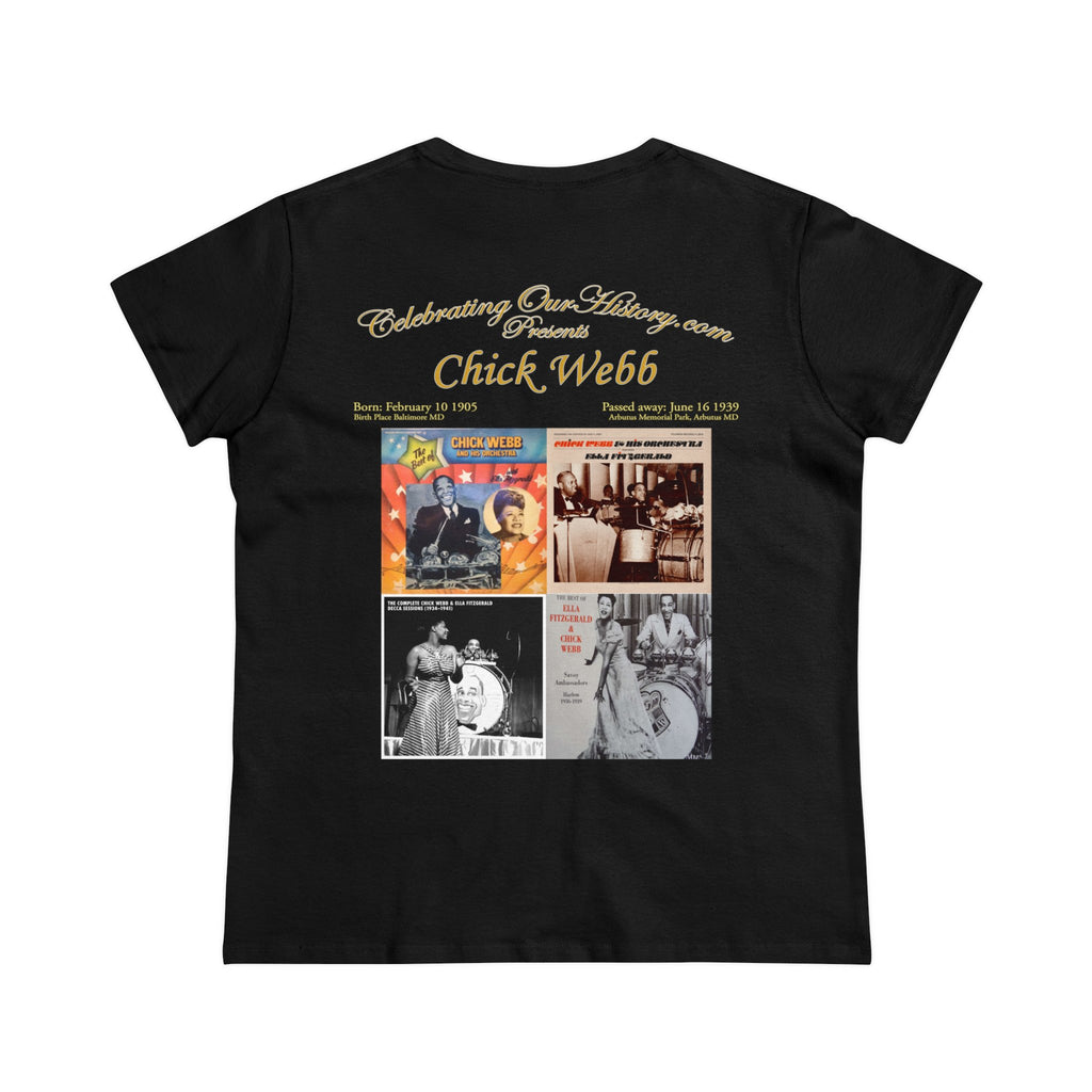 Chick Webb - Four Records -  Front and Back Printed Concert Style Women's T-Shirt