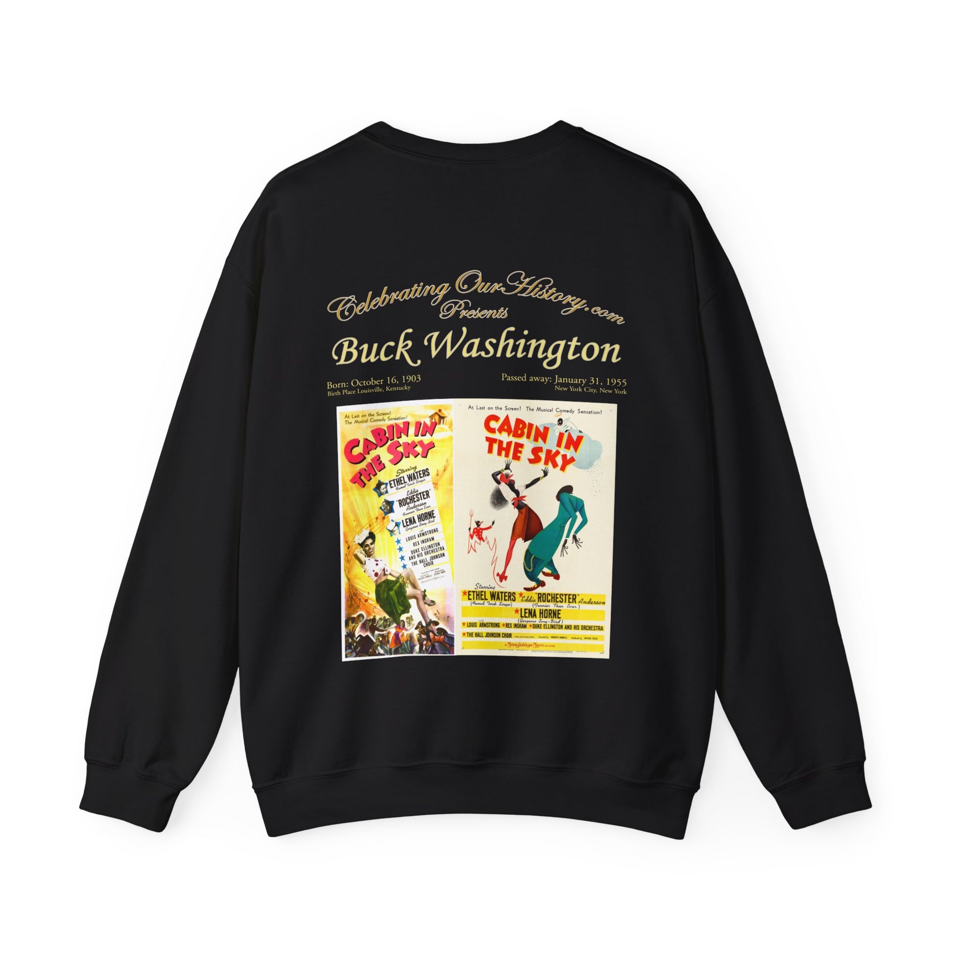 Buck and Bubbles - Cabin in the Sky (1943) -  Front and Back Printed Concert Style Sweatshirt