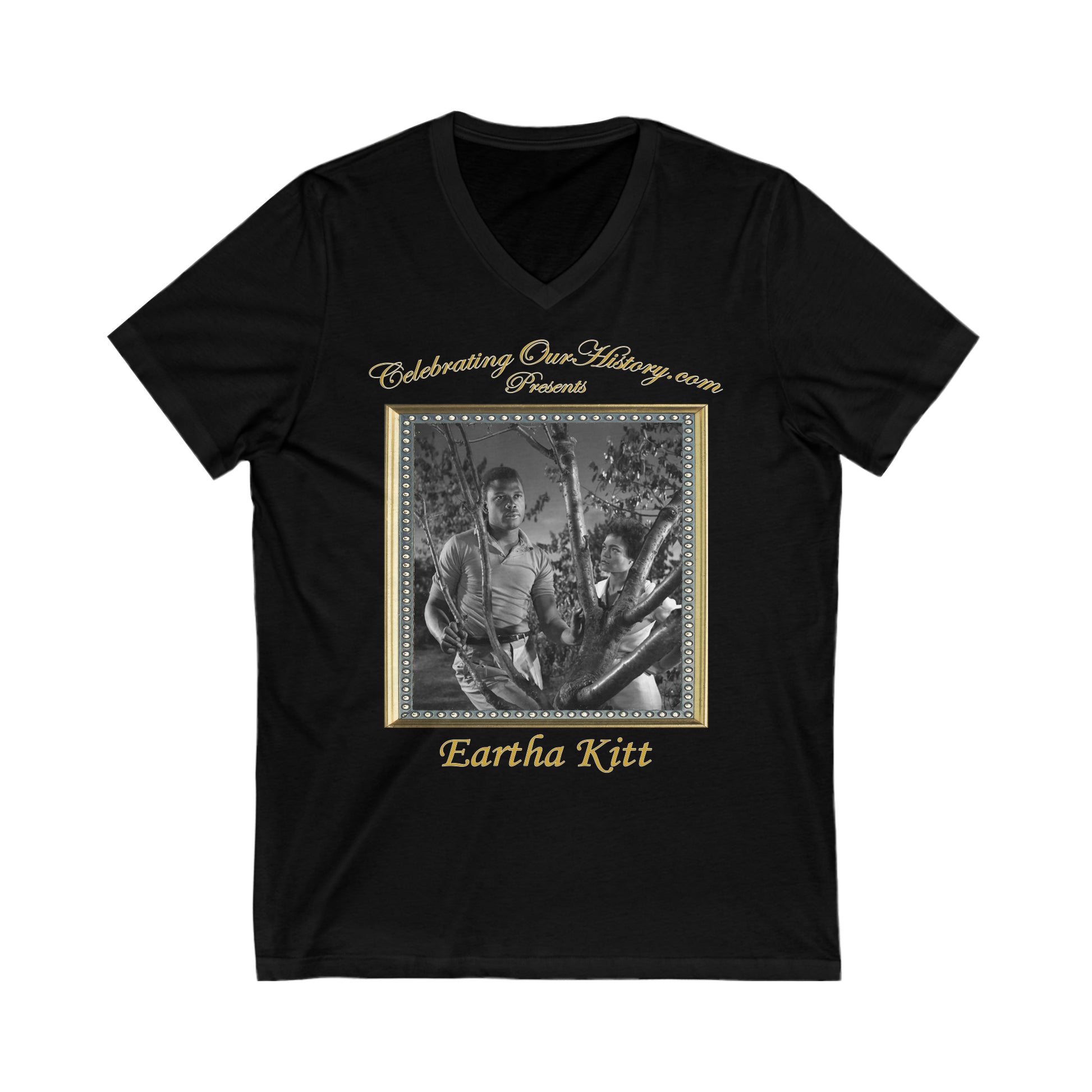 Eartha Kitt - Mark Of The Hawk (1957) - Front and Back Printed Concert Style V-Neck T-Shirt