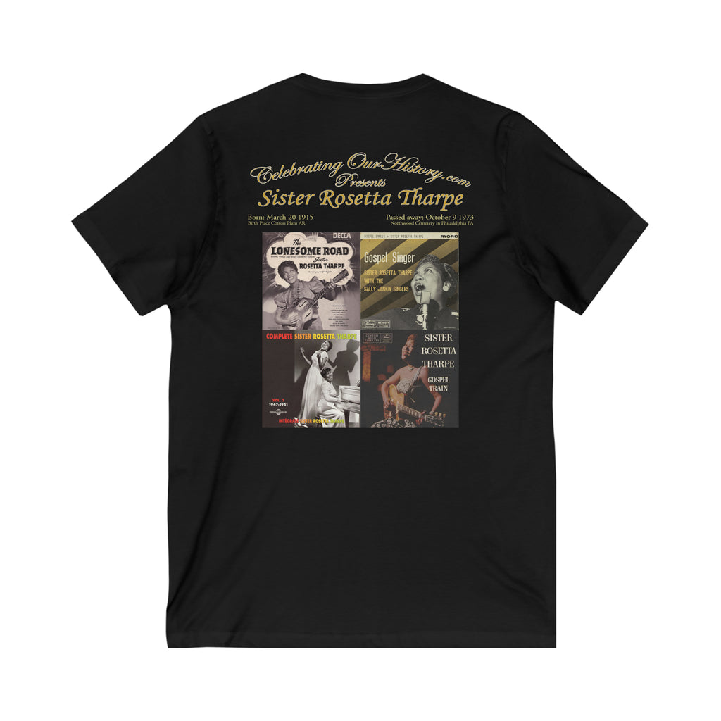 Sister Rosetta Tharpe - Four Albums - Front and Back Printed Concert Style V-Neck T-Shirt