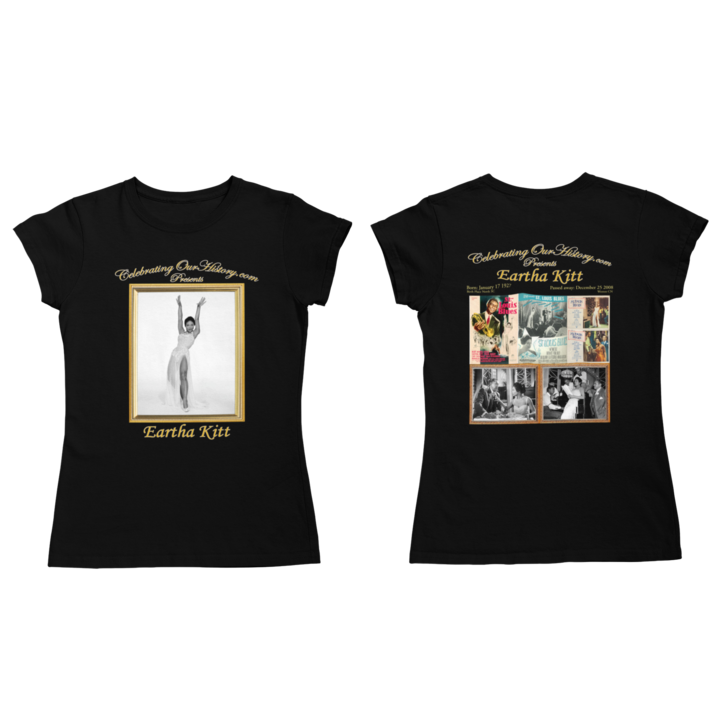 Eartha Kitt - St. Louis Blues (1958) v2 -  Front and Back Printed Concert Style Women's T-Shirt