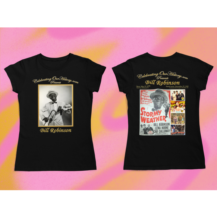Bill Robinson - Stormy Weather (1943) -  Front and Back Printed Concert Style Women's T-Shirt