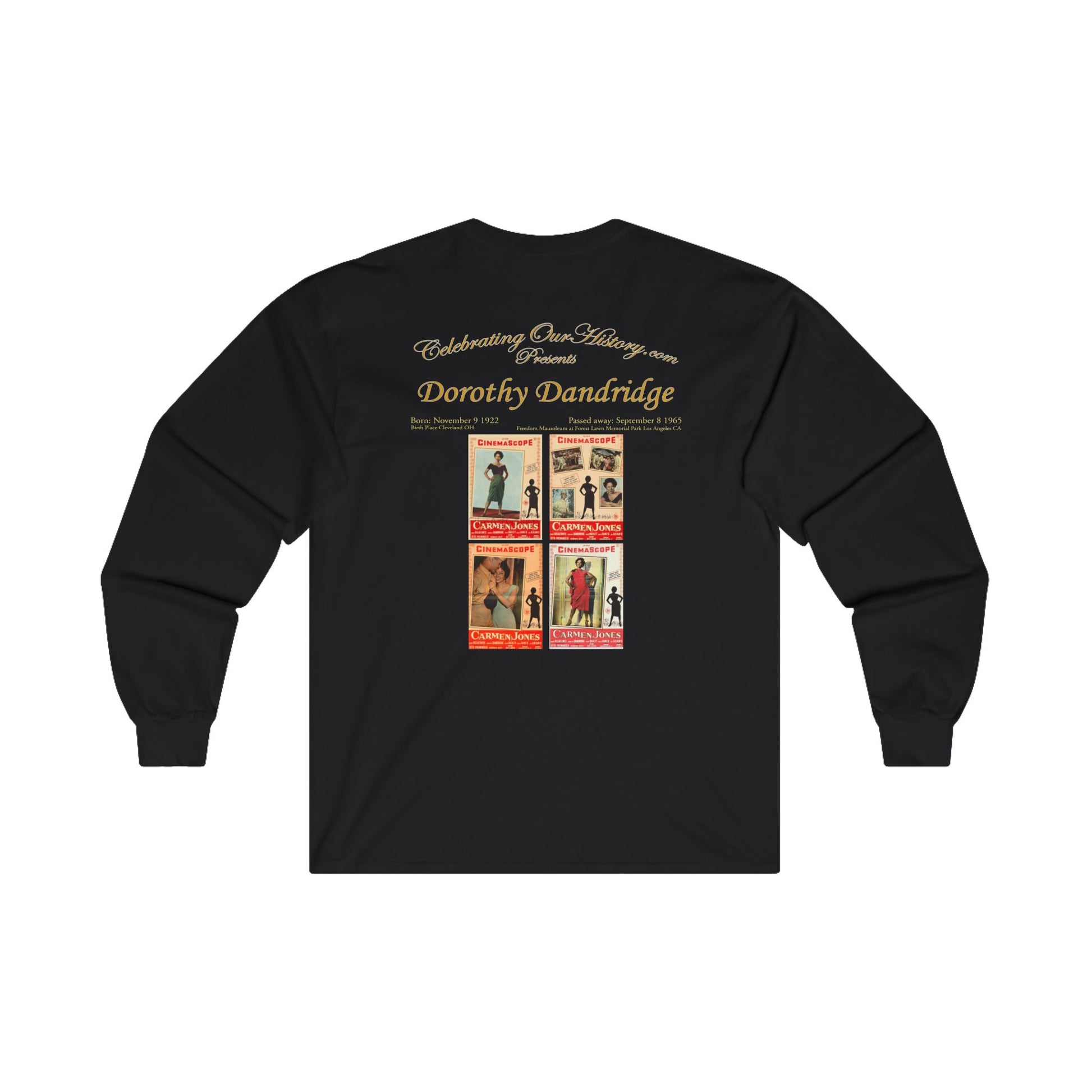 Dorothy Dandridge - Carmen Jones (1954) - Front and Back Printed Concert Style Long Sleeve T-Shirt