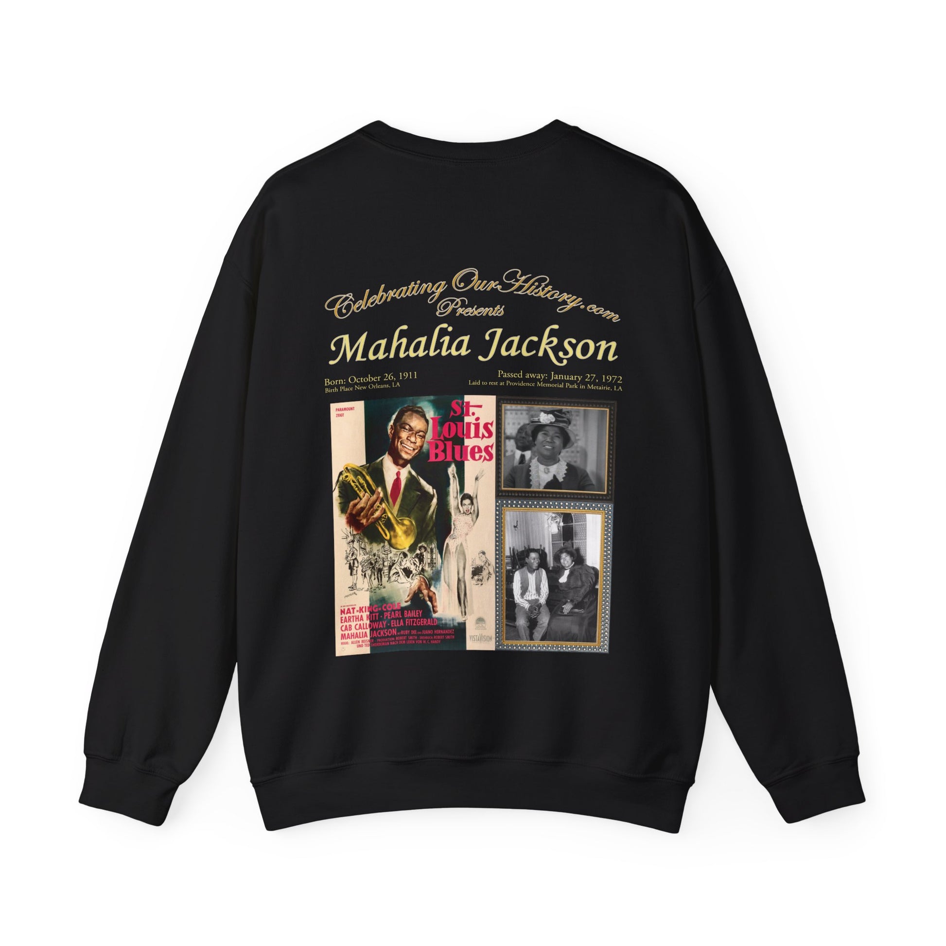 Mahalia Jackson - St. Louis Blues (1958) -  Front and Back Printed Concert Style Sweatshirt