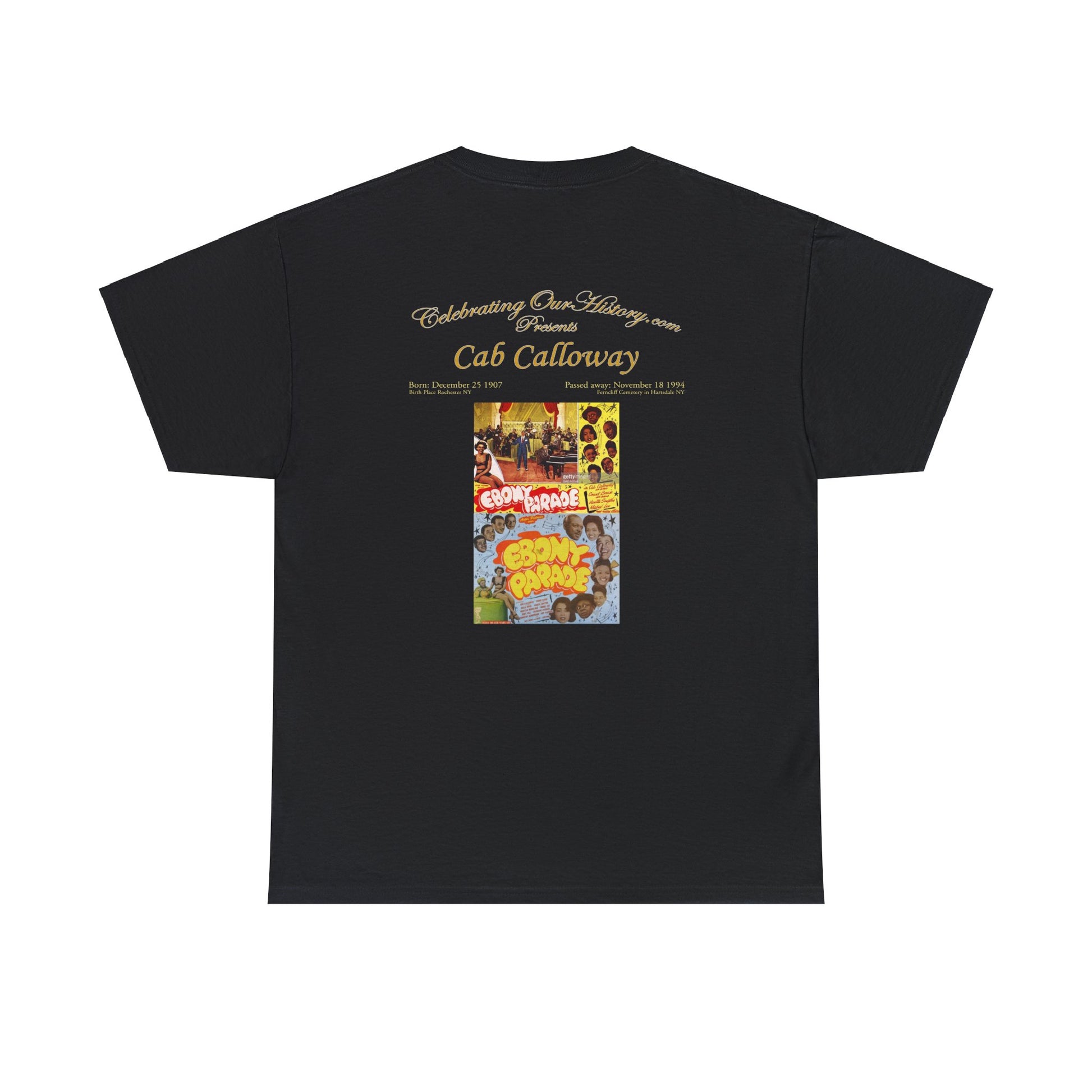 Cab Calloway - Ebony Parade (1947) -  Front and Back Printed Concert Style T-Shirt