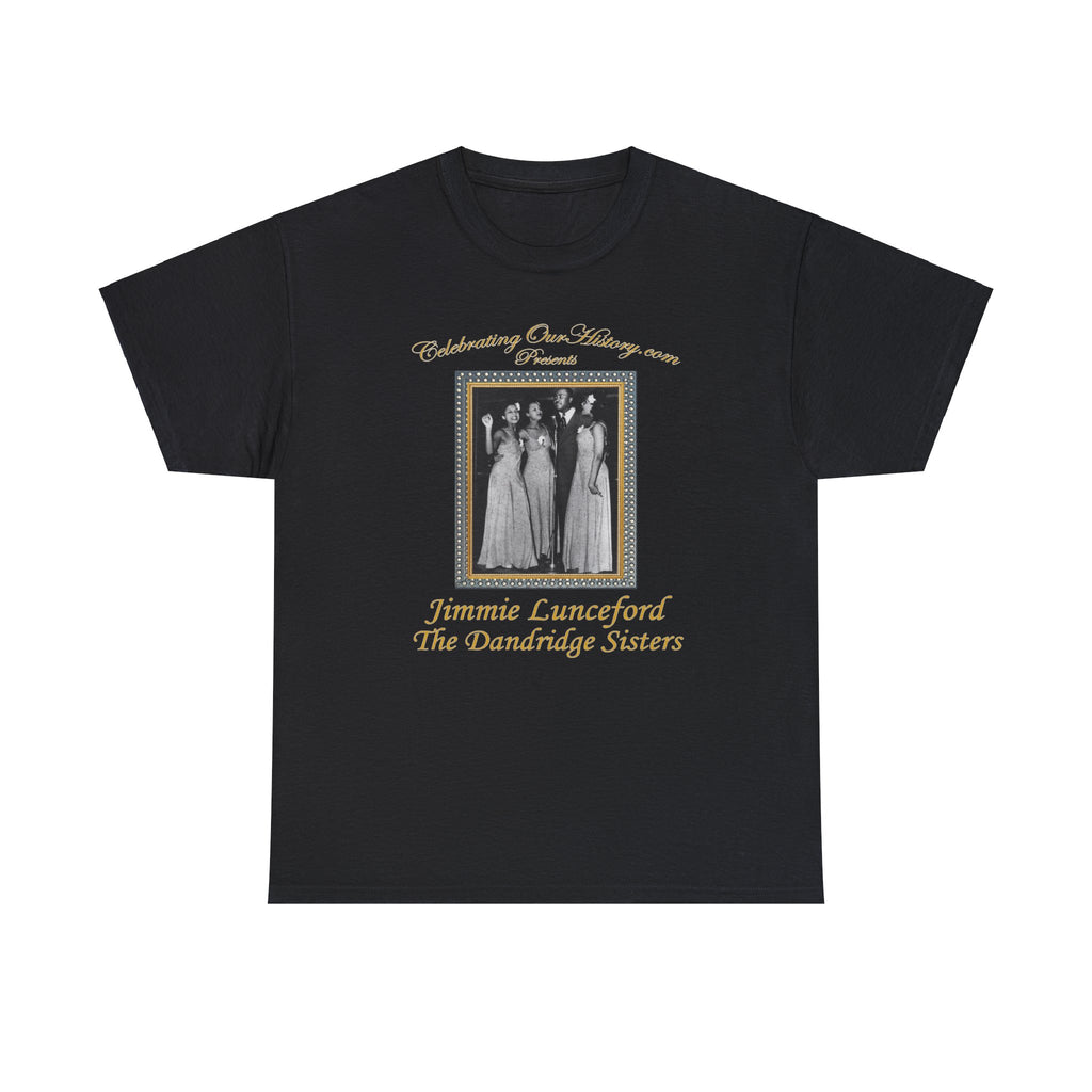 Jimmie Lunceford And The Dandridge Sisters - Four Records -  Front and Back Printed Concert Style T-Shirt