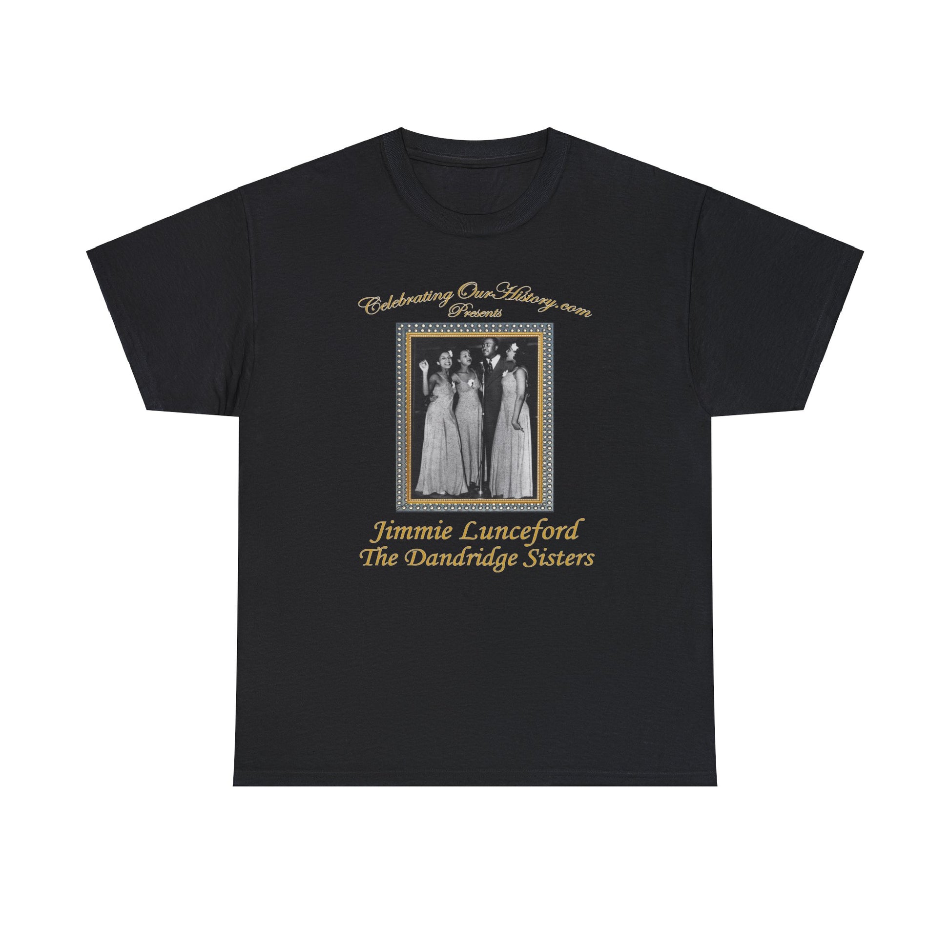 Jimmie Lunceford And The Dandridge Sisters - Four Records -  Front and Back Printed Concert Style T-Shirt