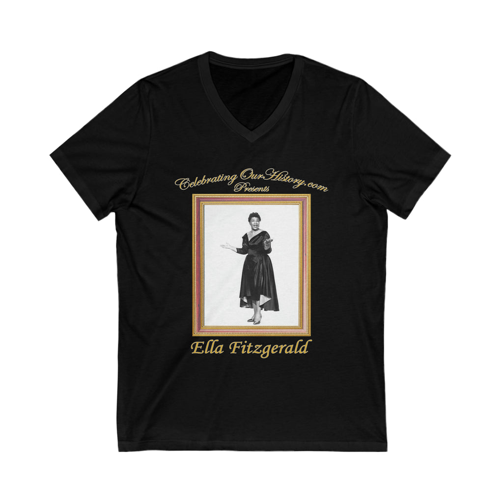 Ella Fitzgerald - St. Louis Blues (1958) - Front and Back Printed Concert Style V-Neck T-Shirt
