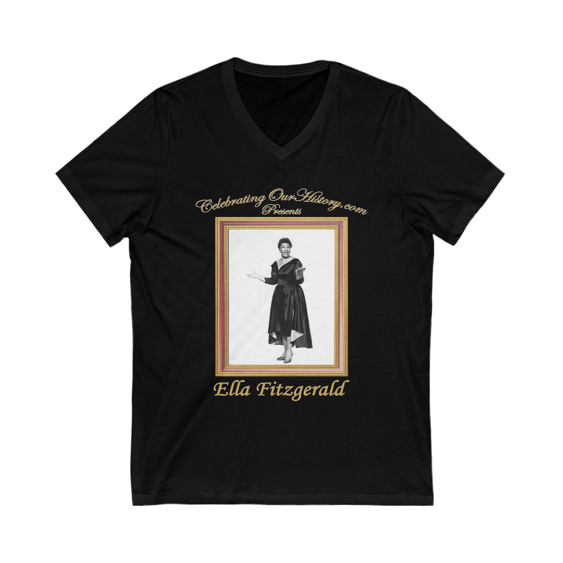 Ella Fitzgerald - St. Louis Blues (1958) - Front and Back Printed Concert Style V-Neck T-Shirt