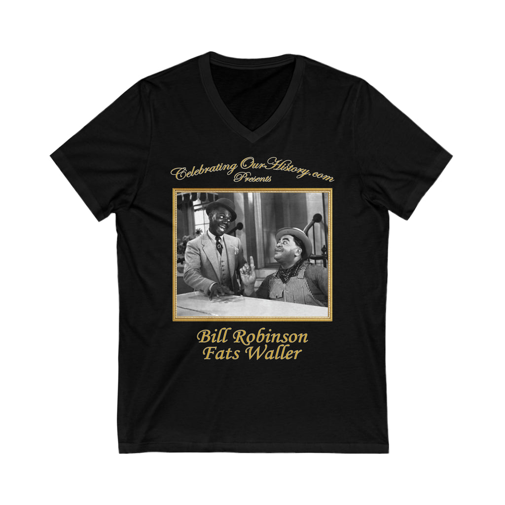 Bill Robinson And Fats Waller - Hooray For Love - Front and Back Printed Concert Style V-Neck T-Shirt