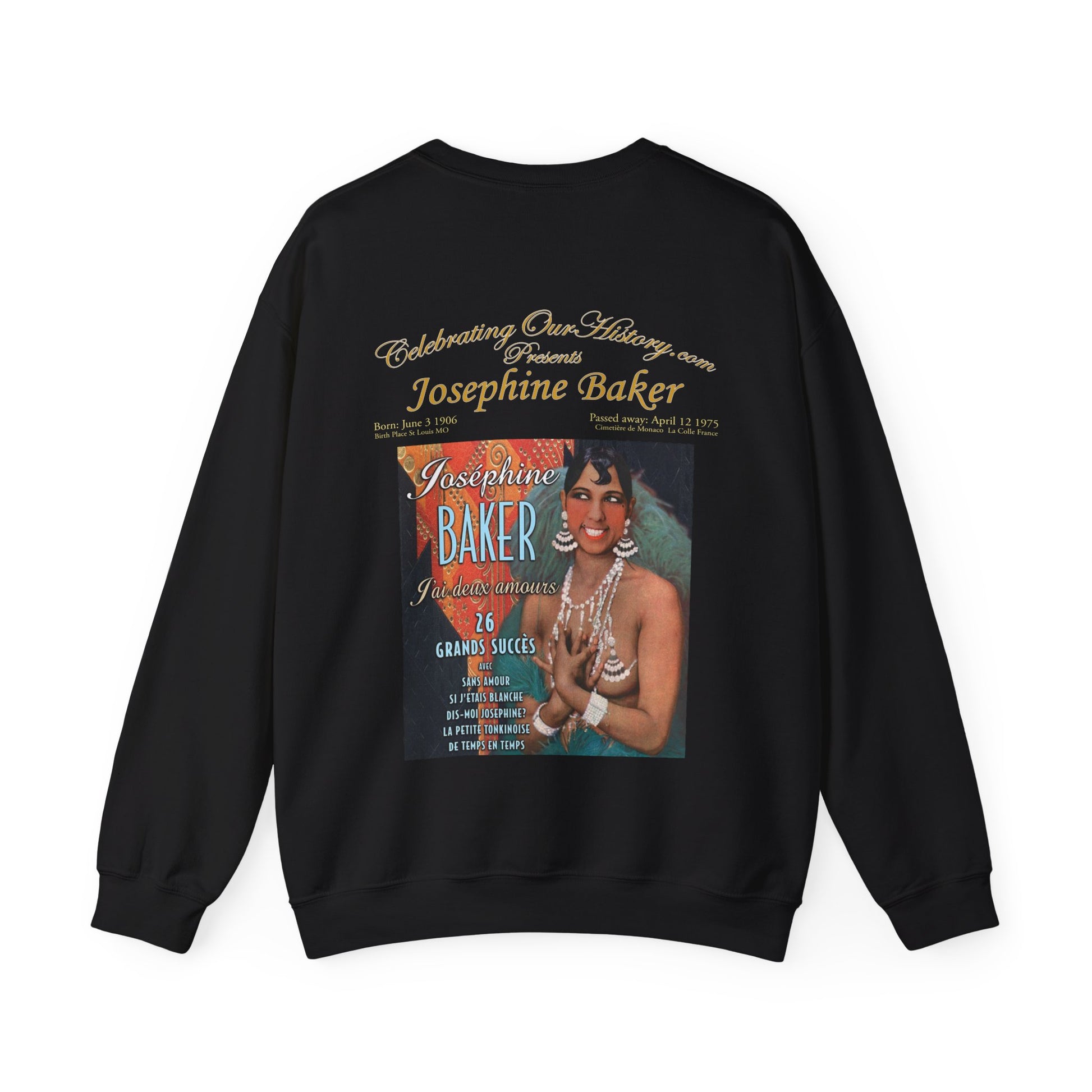 Josephine Baker - J'ai Deux Amours -  Front and Back Printed Concert Style Sweatshirt
