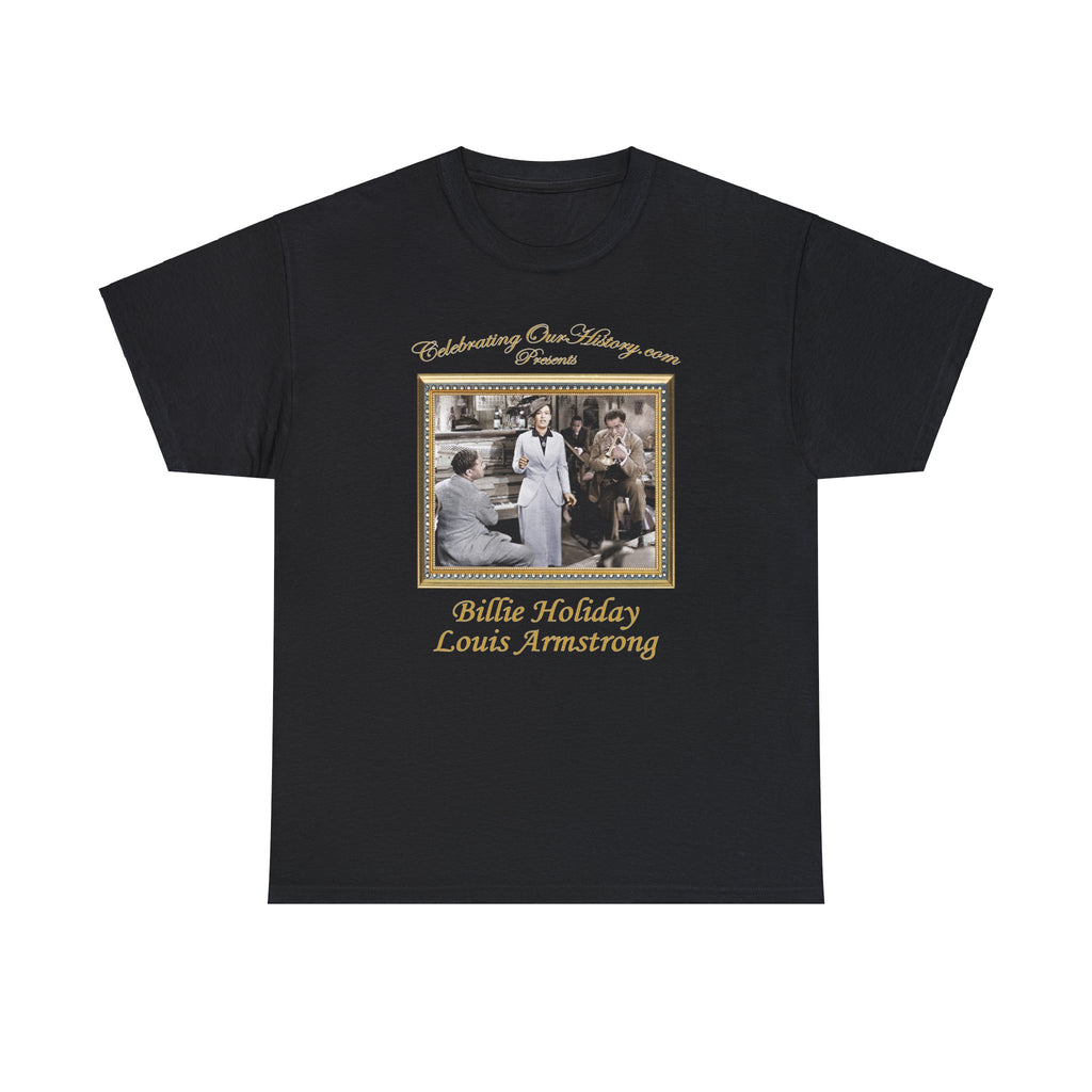 Billie Holiday and Louis Armstrong - New Orleans (1947) - Front and Back Printed Concert Style T-Shirt