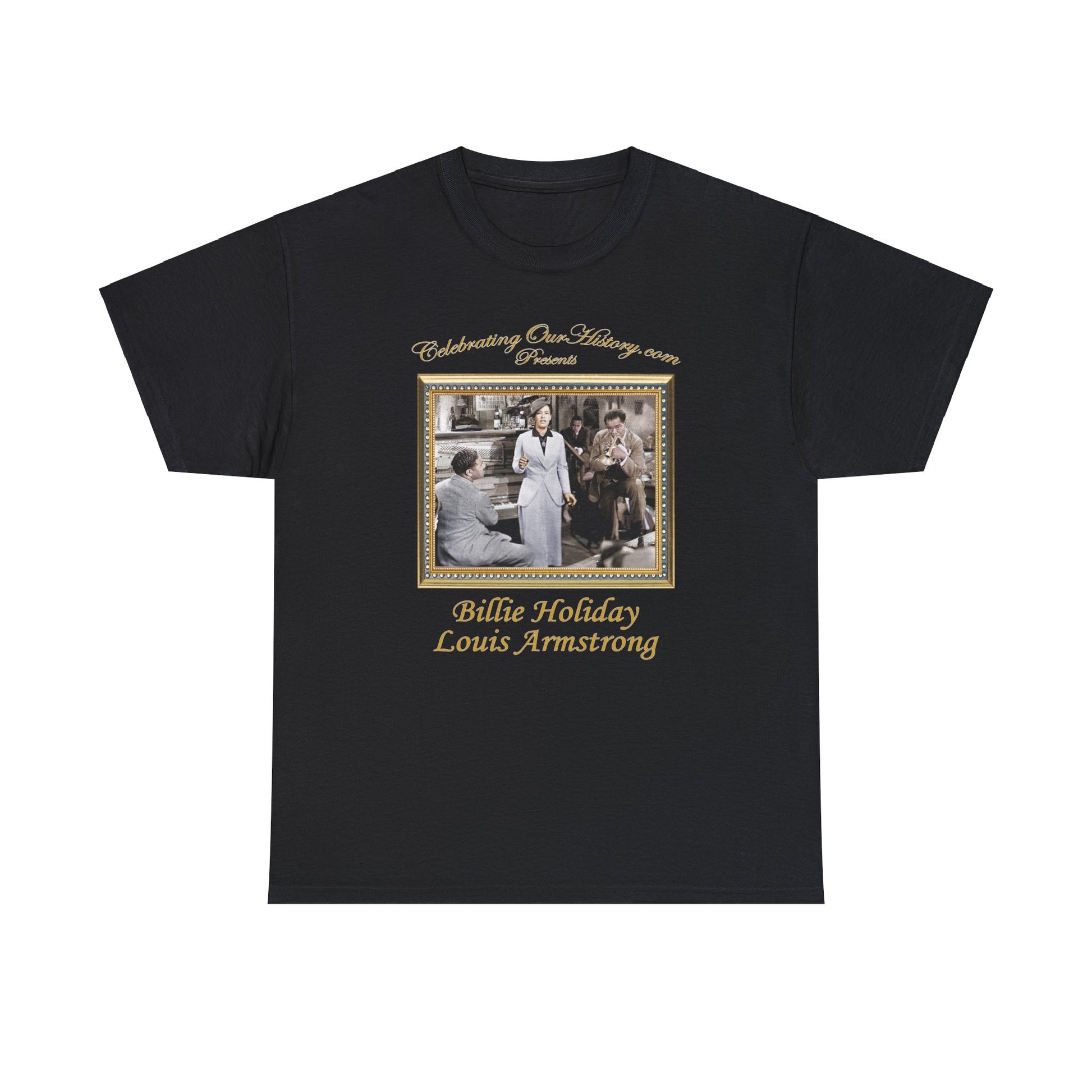 Billie Holiday and Louis Armstrong - New Orleans (1947) - Front and Back Printed Concert Style T-Shirt