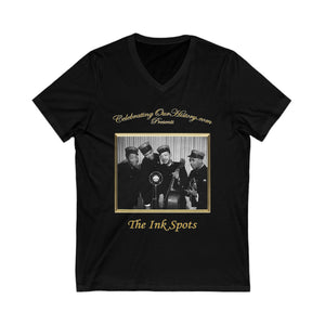 The Ink Spots - The Great American Broadcast (1941) - Front and Back Printed Concert Style V-Neck T-Shirt
