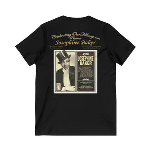 Josephine Baker - J'ai Deux Amours v2 - Front and Back Printed Concert Style V-Neck T-Shirt