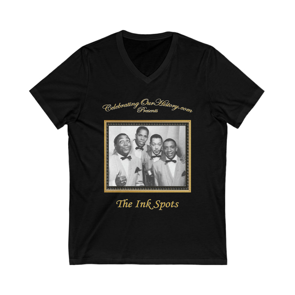 The Ink Spots - If I Didn't Care - Front and Back Printed Concert Style V-Neck T-Shirt