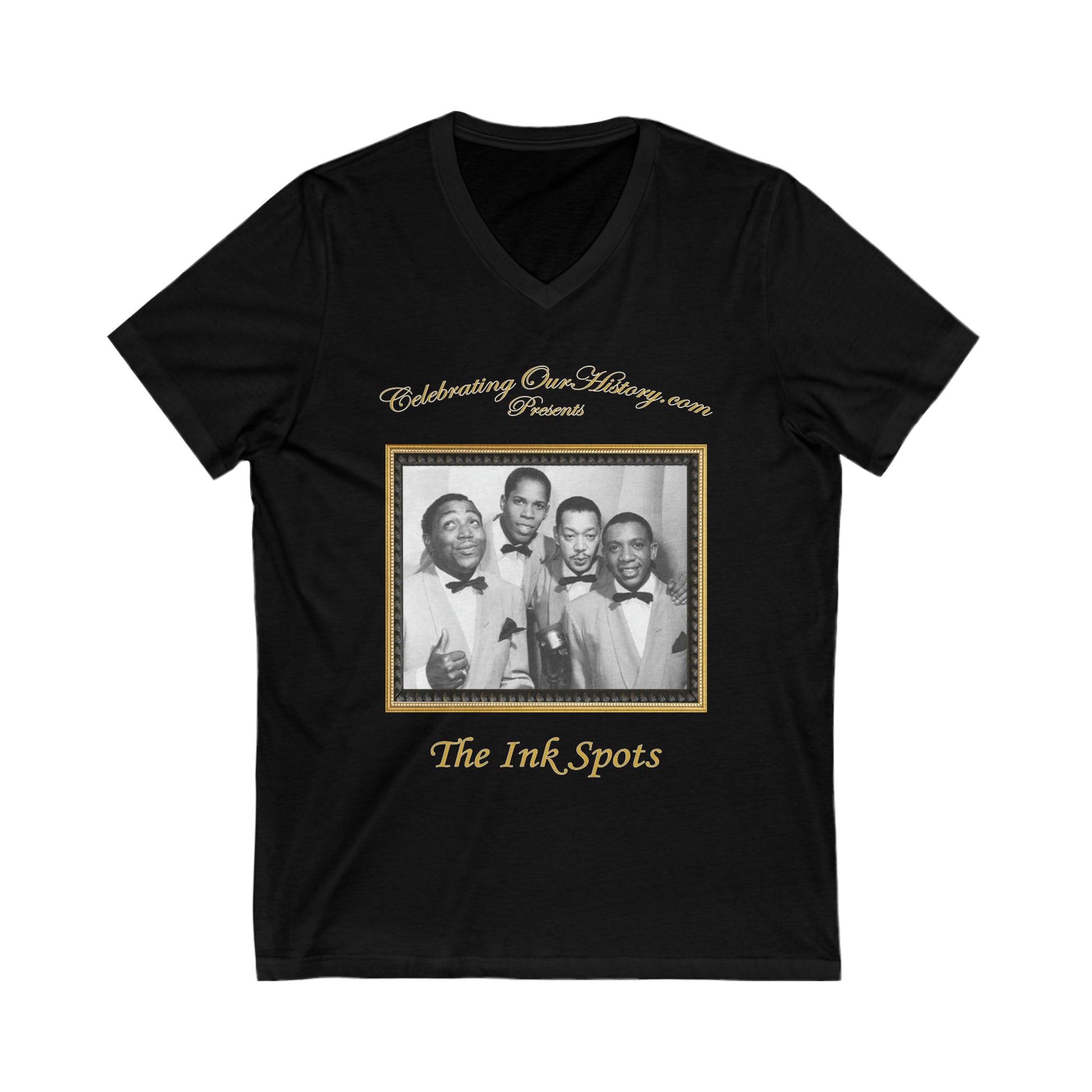 The Ink Spots - If I Didn't Care - Front and Back Printed Concert Style V-Neck T-Shirt