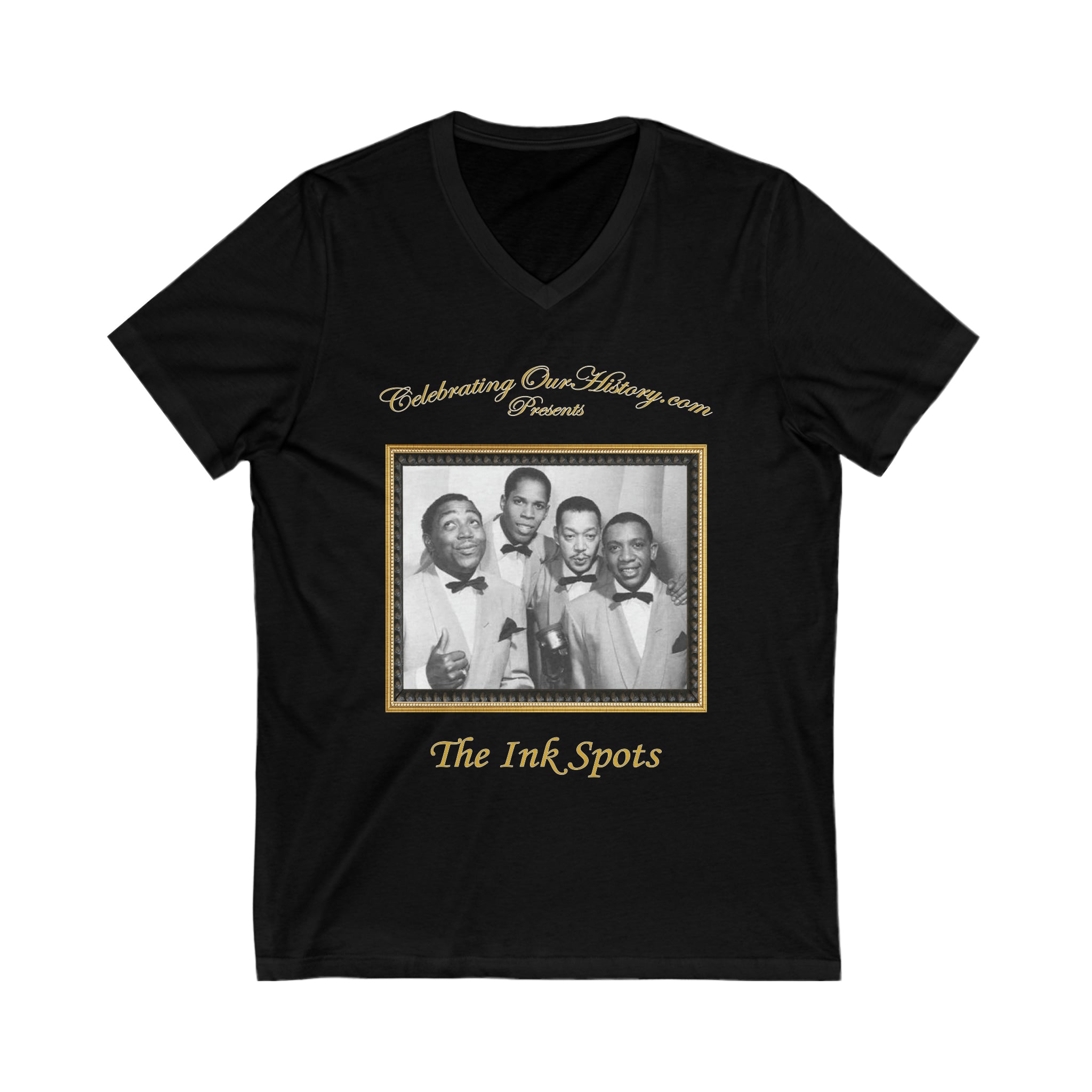 The Ink Spots - If I Didn't Care - Front and Back Printed Concert Style V-Neck T-Shirt