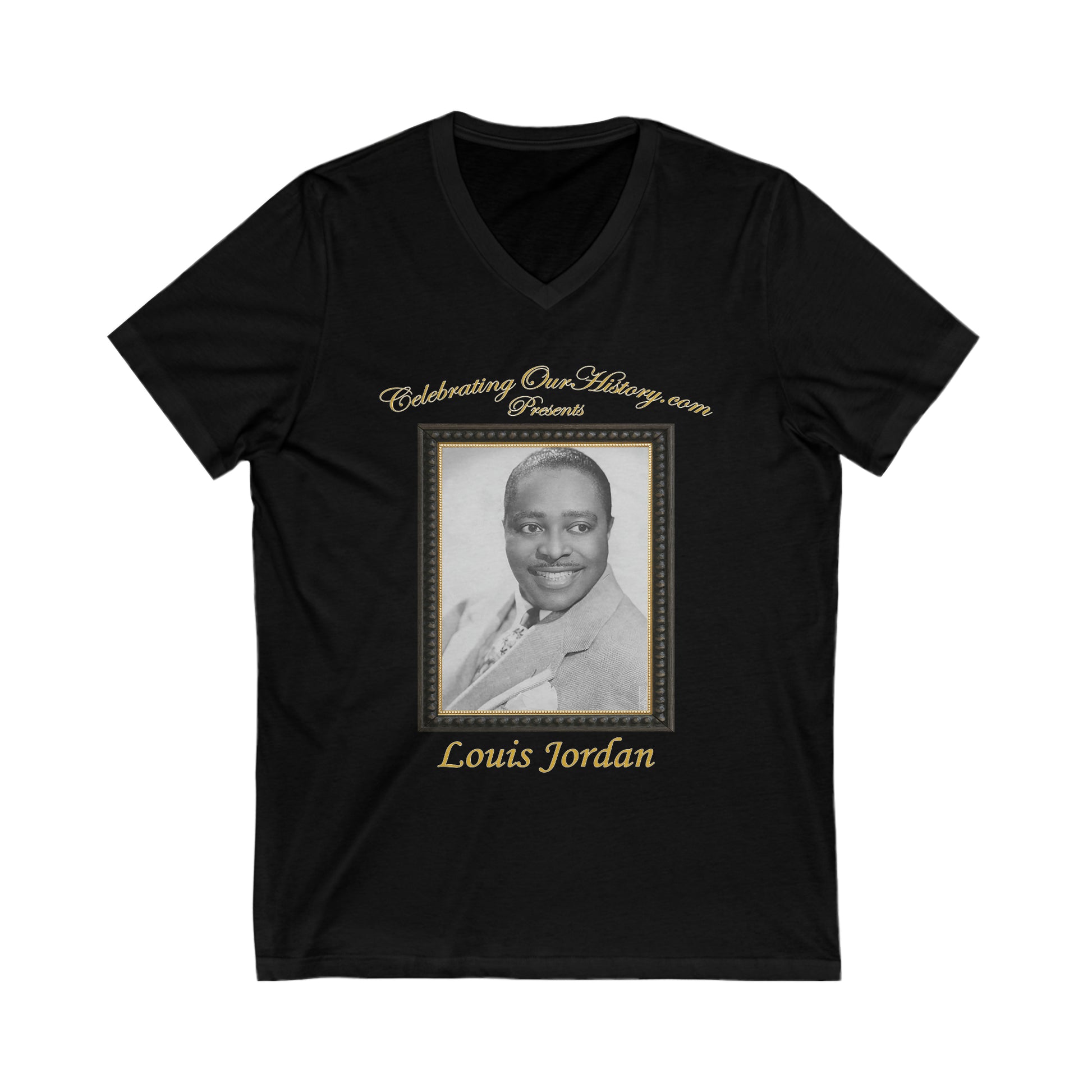 Louis Jordan - Four Movie Posters - Front and Back Printed Concert Style V-Neck T-Shirt