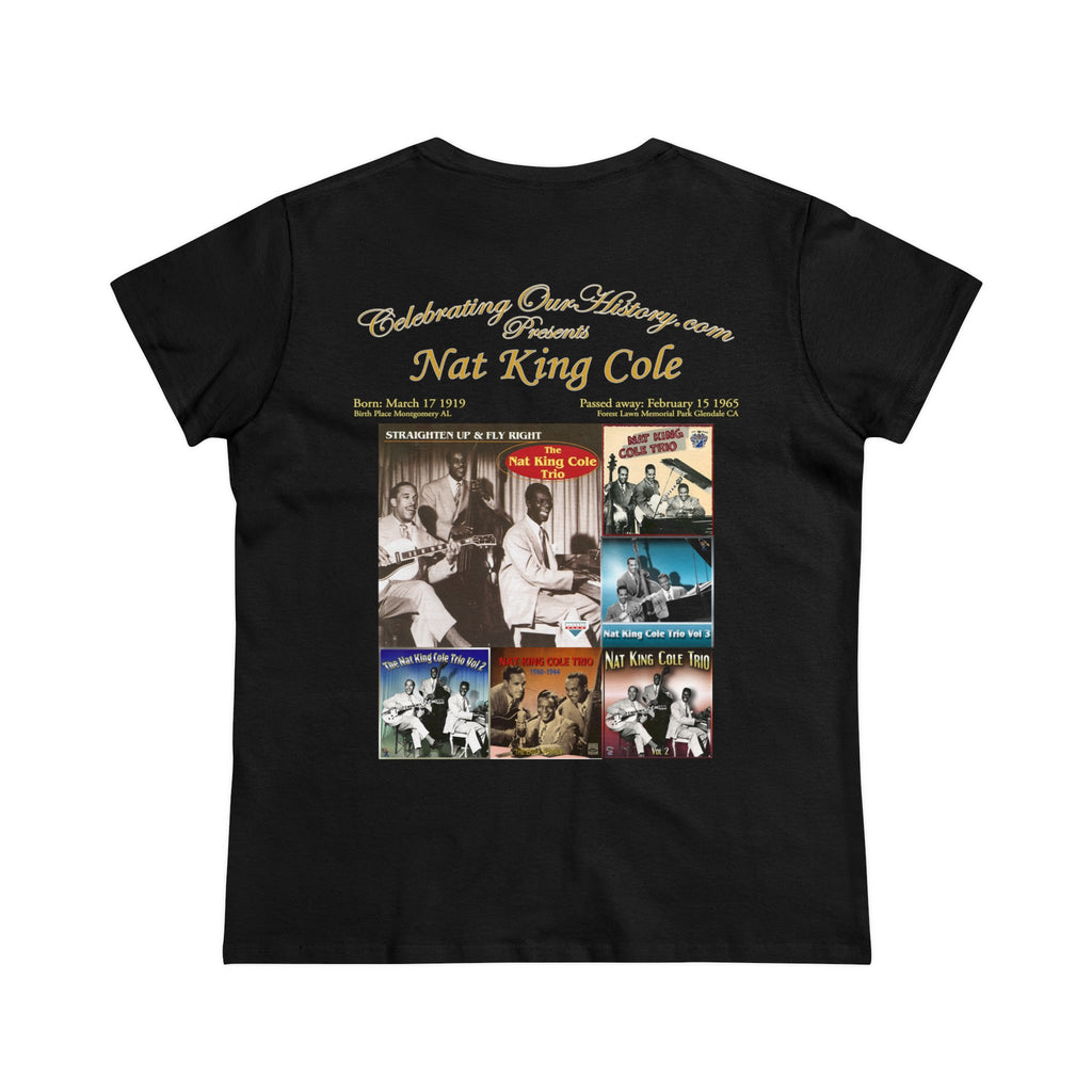 Nat King Cole - The Nat King Cole Trio -  Front and Back Printed Concert Style Women's T-Shirt