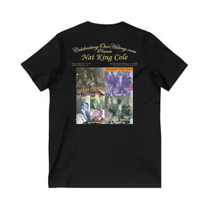 Nat King Cole - The Nat King Cole Trio v2 - Front and Back Printed Concert Style V-Neck T-Shirt