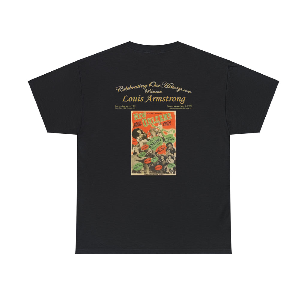 Louis Armstrong - New Orleans (1947) - Front and Back Printed Concert Style T-Shirt