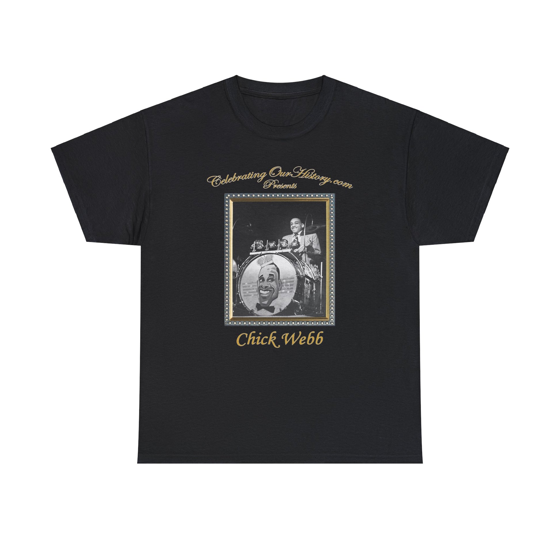 Chick Webb - Four Records -  Front and Back Printed Concert Style T-Shirt