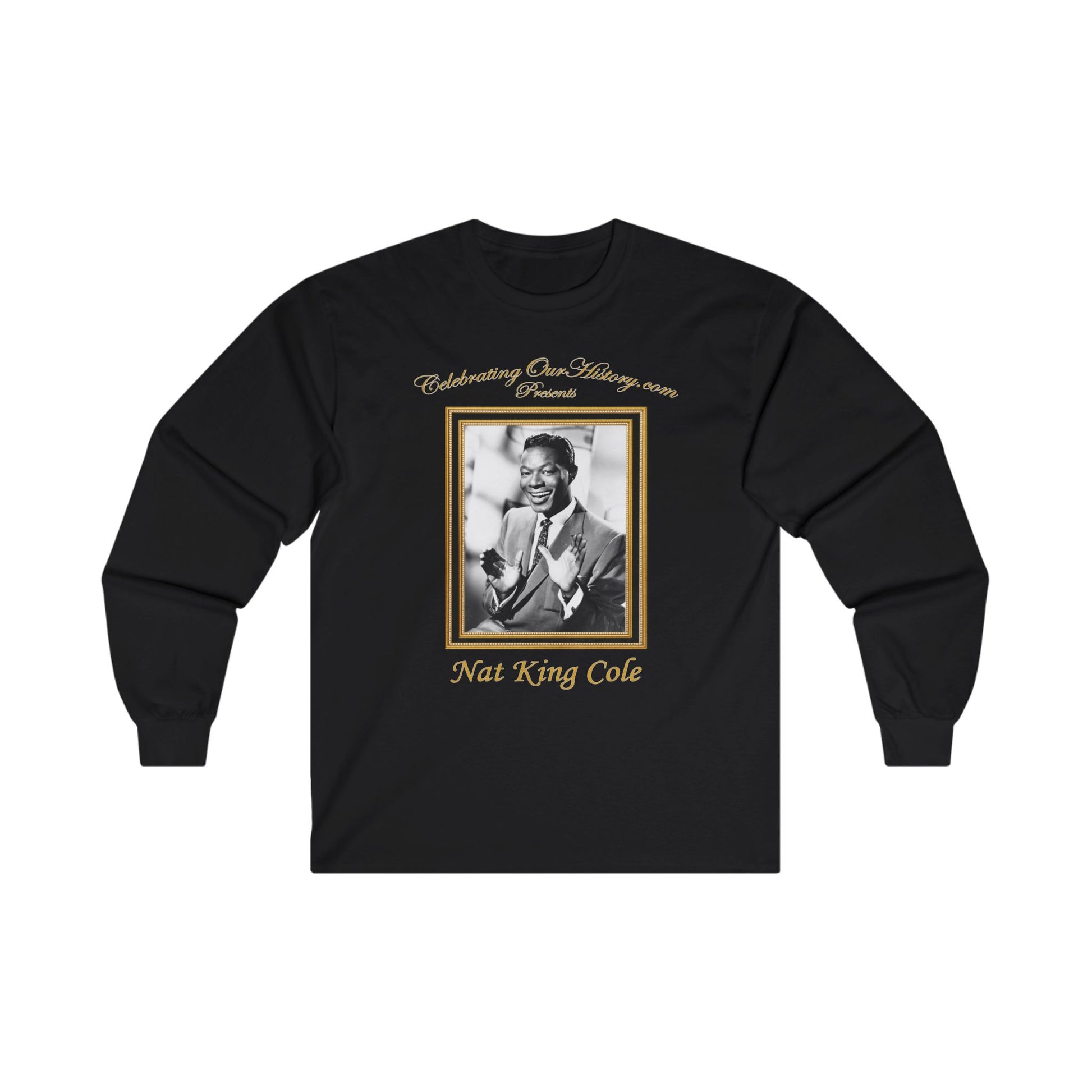 Nat King Cole - The Unforgettable Nat King Cole - Front and Back Printed Concert Style Long Sleeve T-Shirt