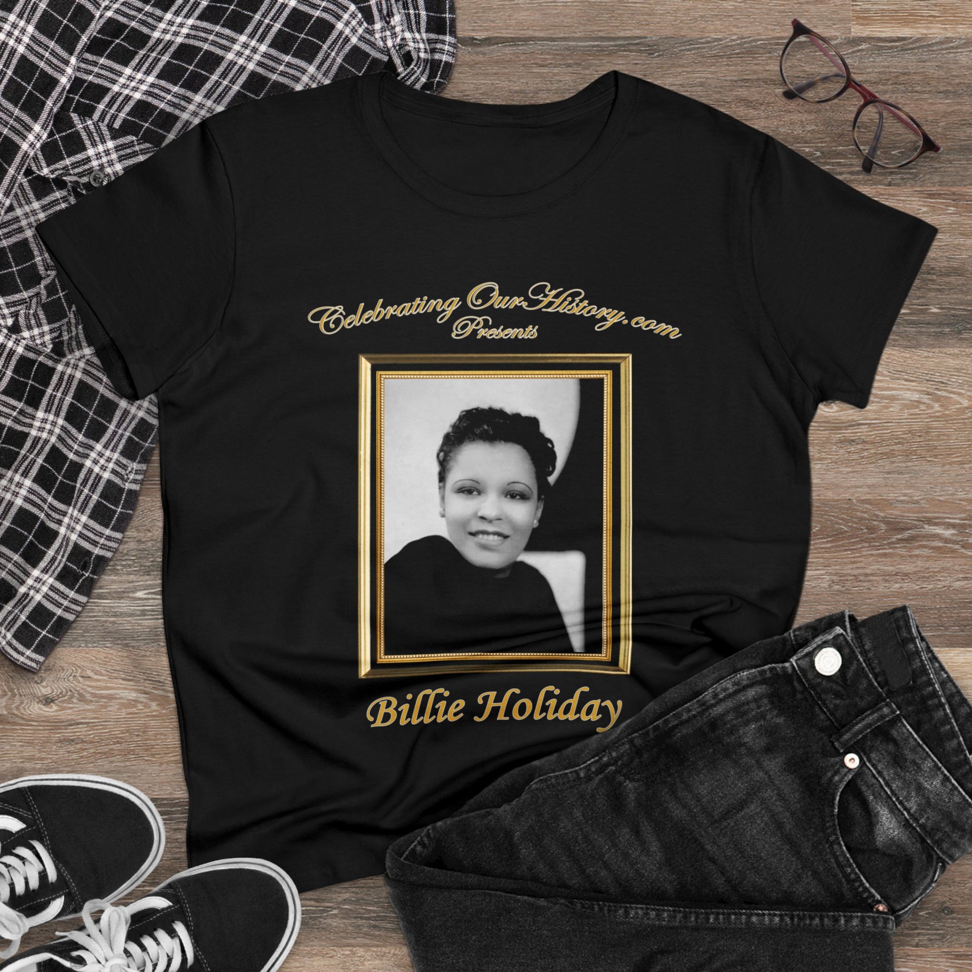 Billie Holiday - God Bless The Child -  Front and Back Printed Concert Style Women's T-Shirt