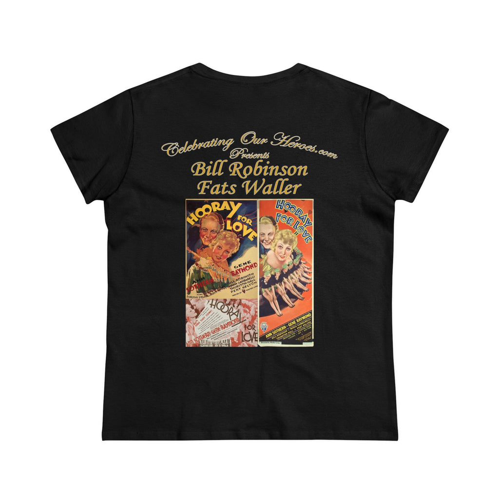 Bill Robinson And Fats Waller - Hooray For Love -  Front and Back Printed Concert Style Women's T-Shirt