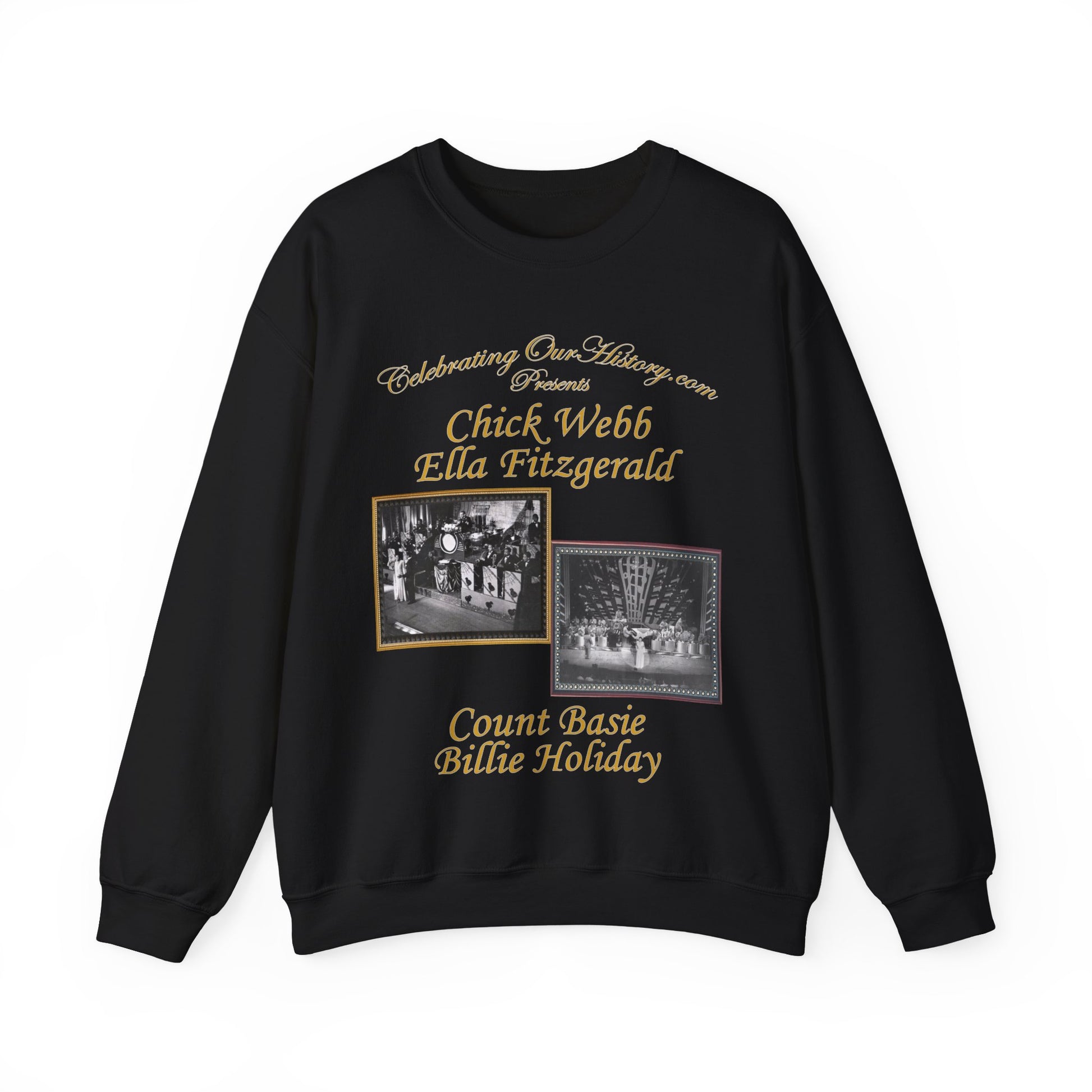 Chick Webb & Ella Fitzgerald vs Count Basie & Billie Holiday - Battle of Swing -  Front and Back Printed Concert Style Sweatshirt