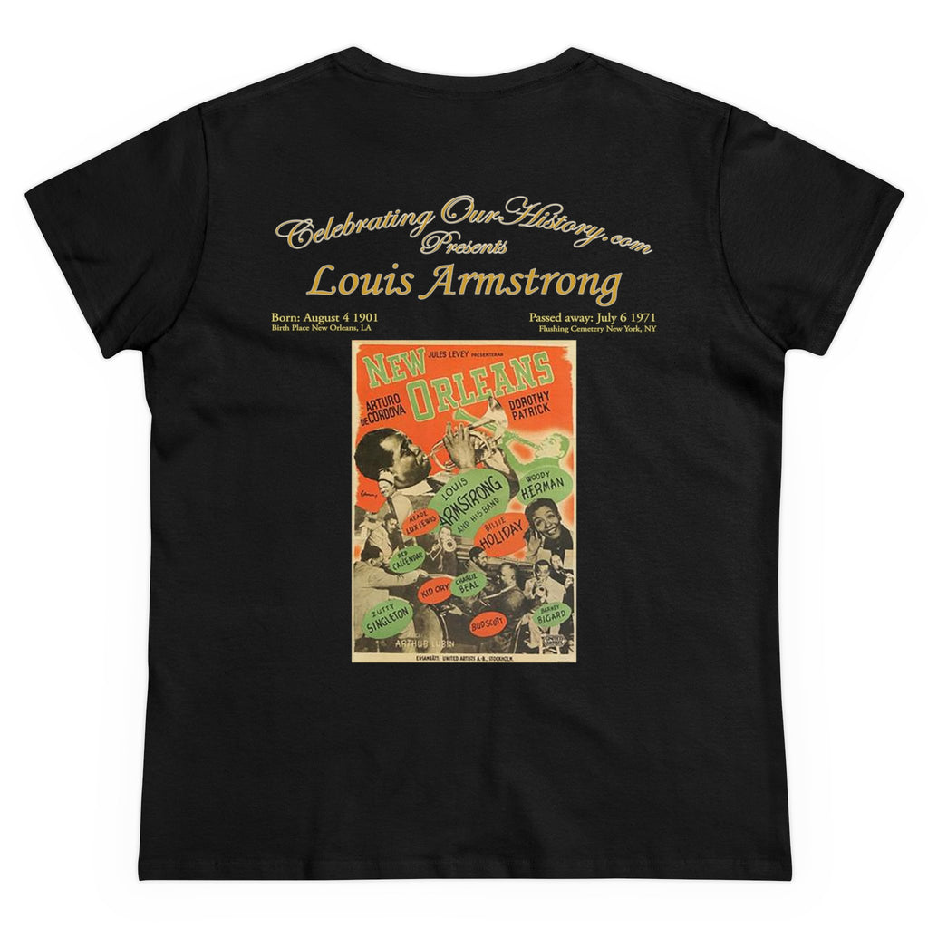 Louis Armstrong - New Orleans (1947) - Front and Back Printed Concert Style Women's T-Shirt