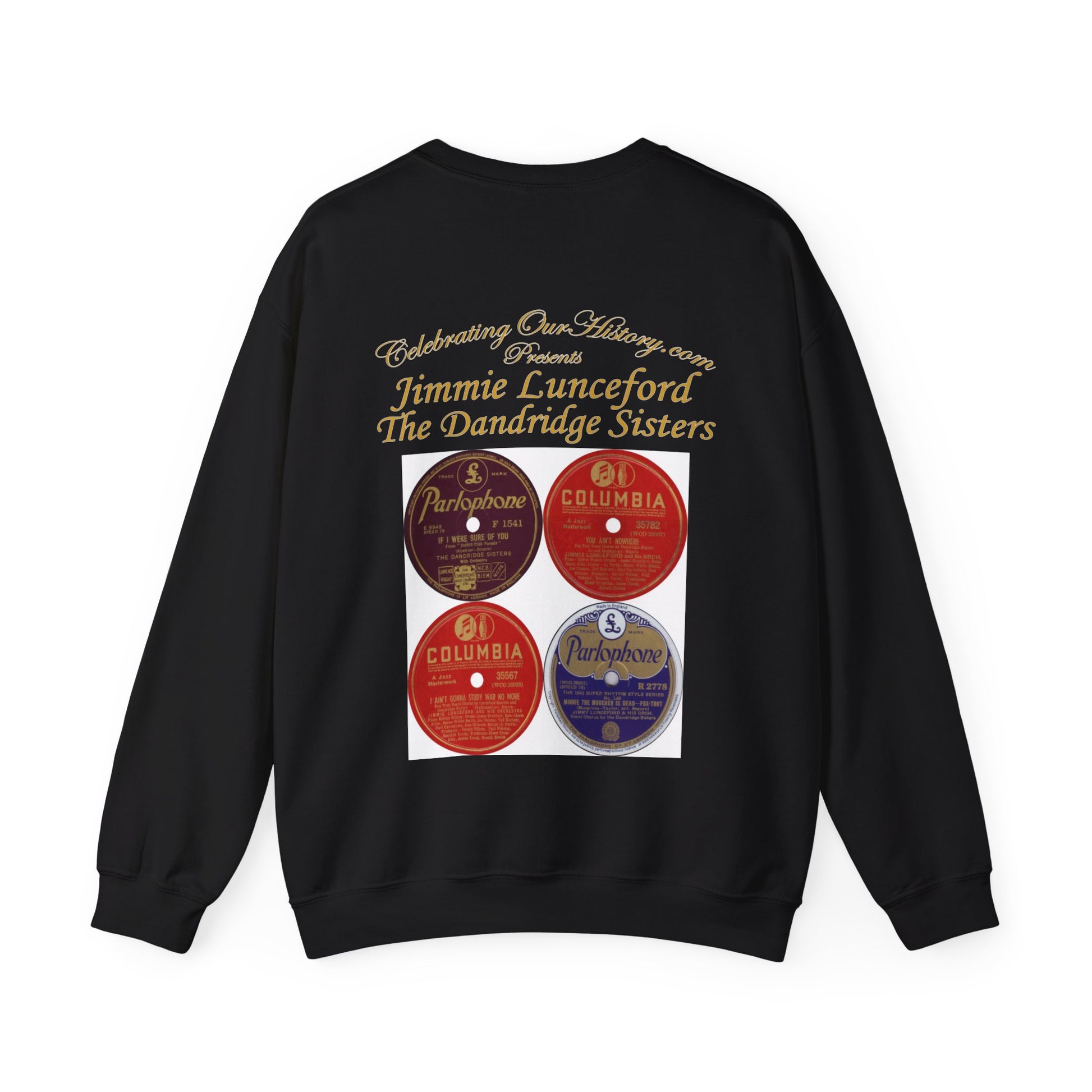 Jimmie Lunceford And The Dandridge Sisters - Four Records -  Front and Back Printed Concert Style Sweatshirt