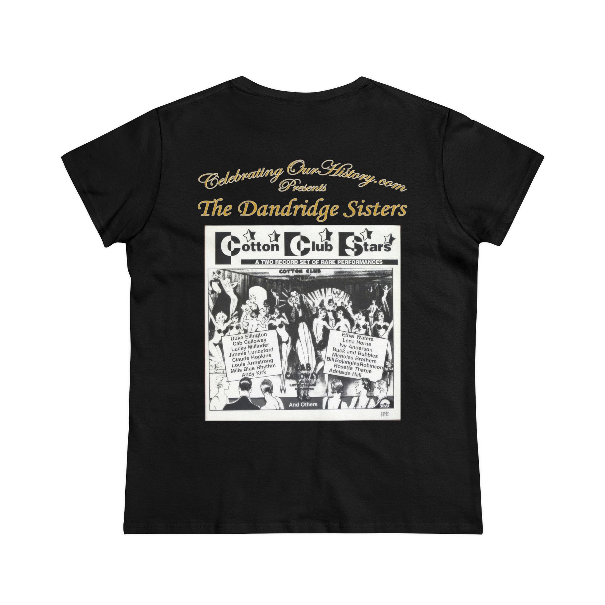 The Dandridge Sisters - Cotton Club Stars -  Front and Back Printed Concert Style Women's T-Shirt
