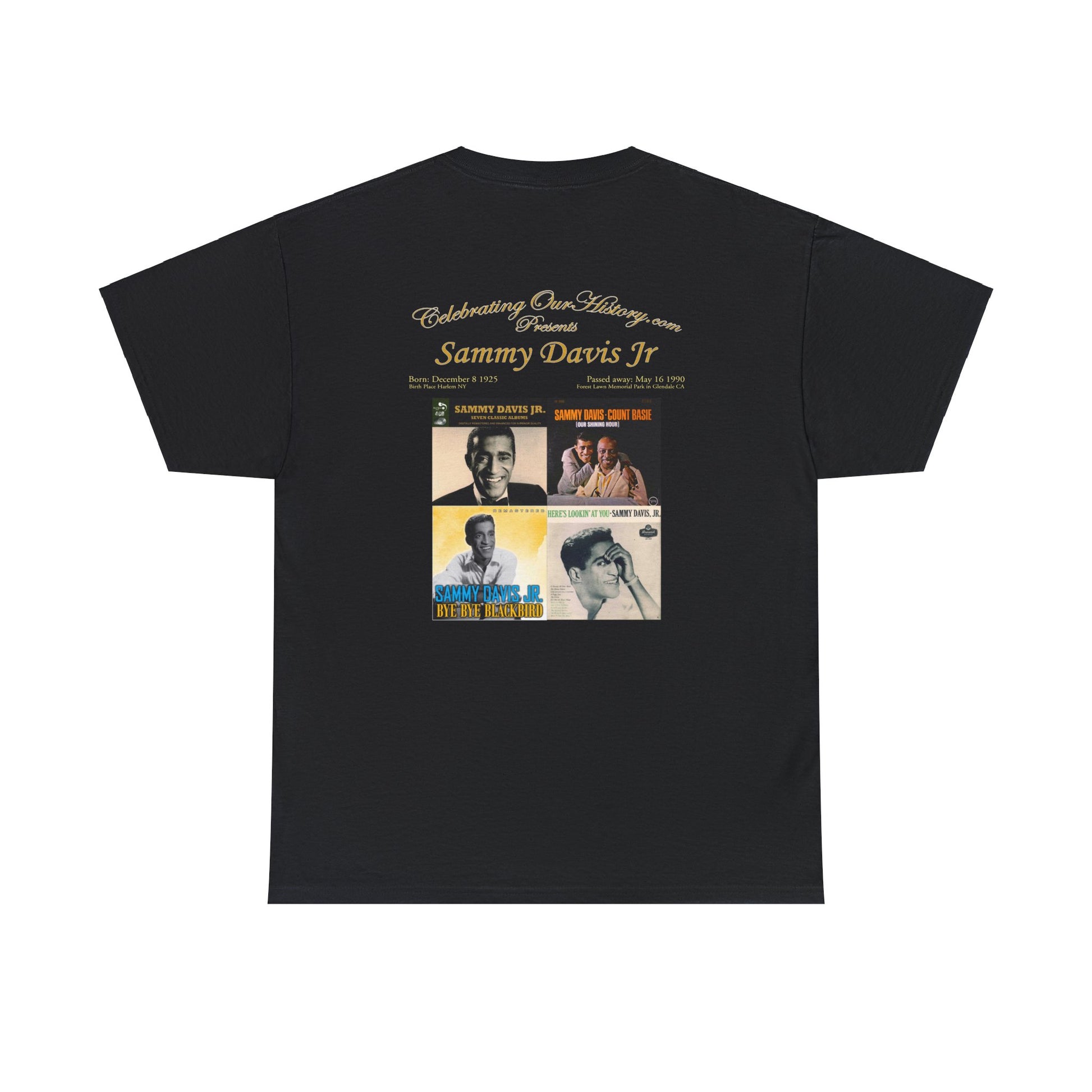 Sammy Davis Jr - Four Albums -  Front and Back Printed Concert Style T-Shirt