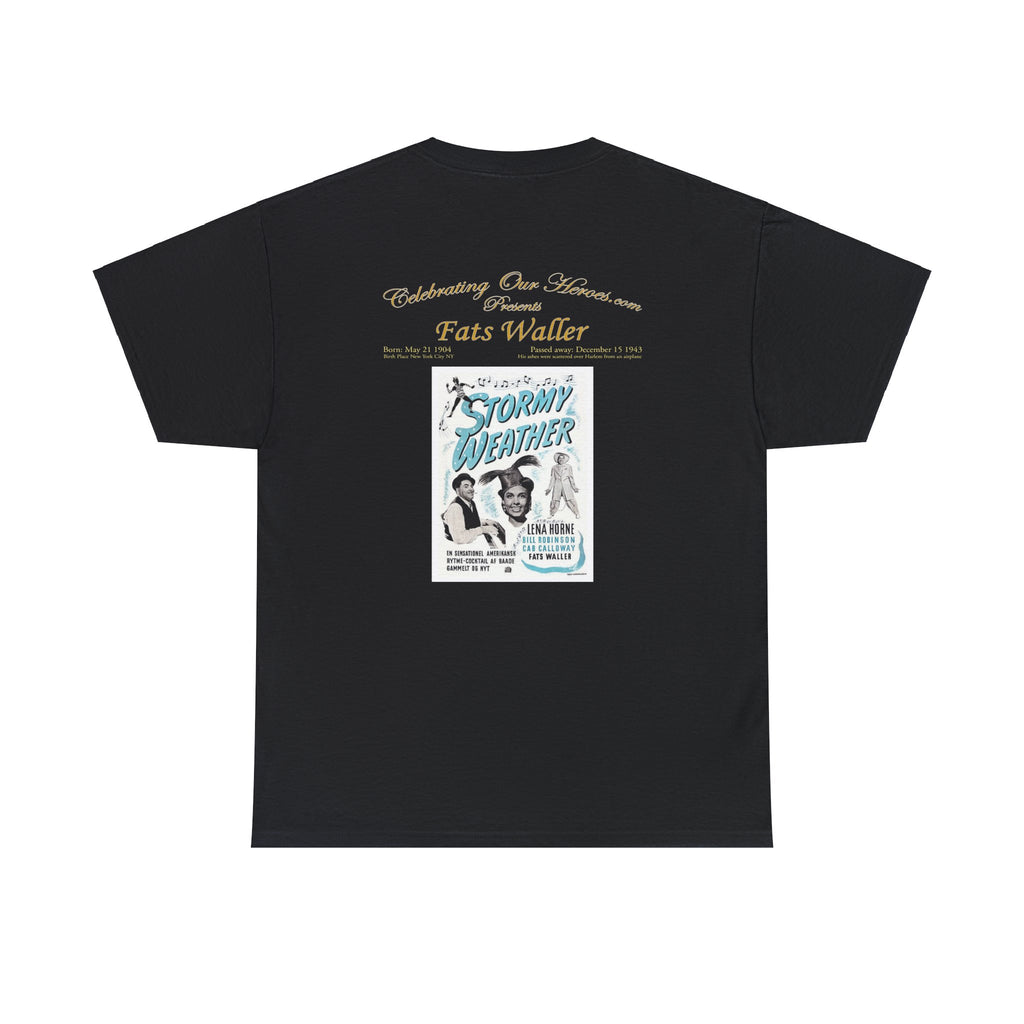 Fats Waller - Stormy Weather (1943) -  Front and Back Printed Concert Style T-Shirt