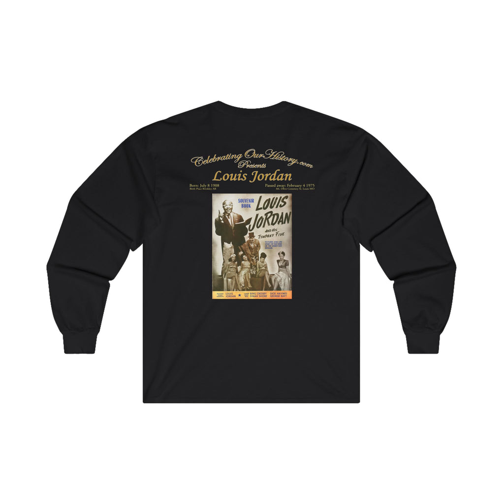 Louis Jordan - Souvenir Book - Front and Back Printed Concert Style Long Sleeve T-Shirt