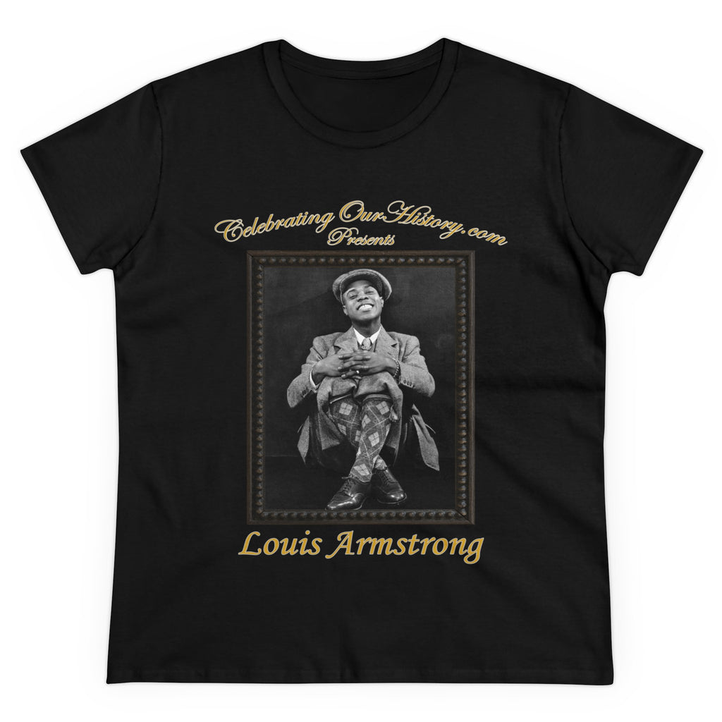 Louis Armstrong - Six Movie Posters -  Front and Back Printed Concert Style Women's T-Shirt