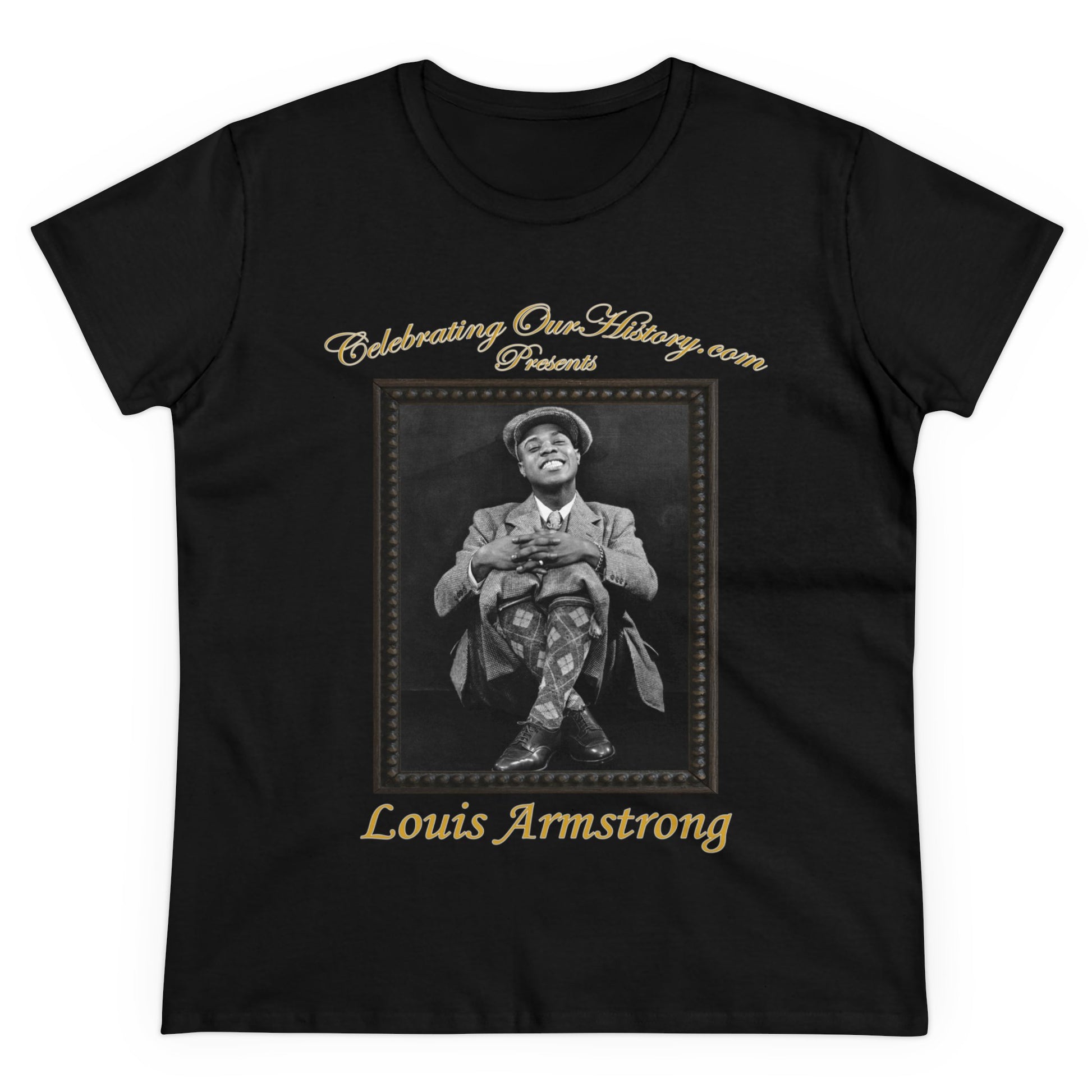 Louis Armstrong - Six Movie Posters -  Front and Back Printed Concert Style Women's T-Shirt