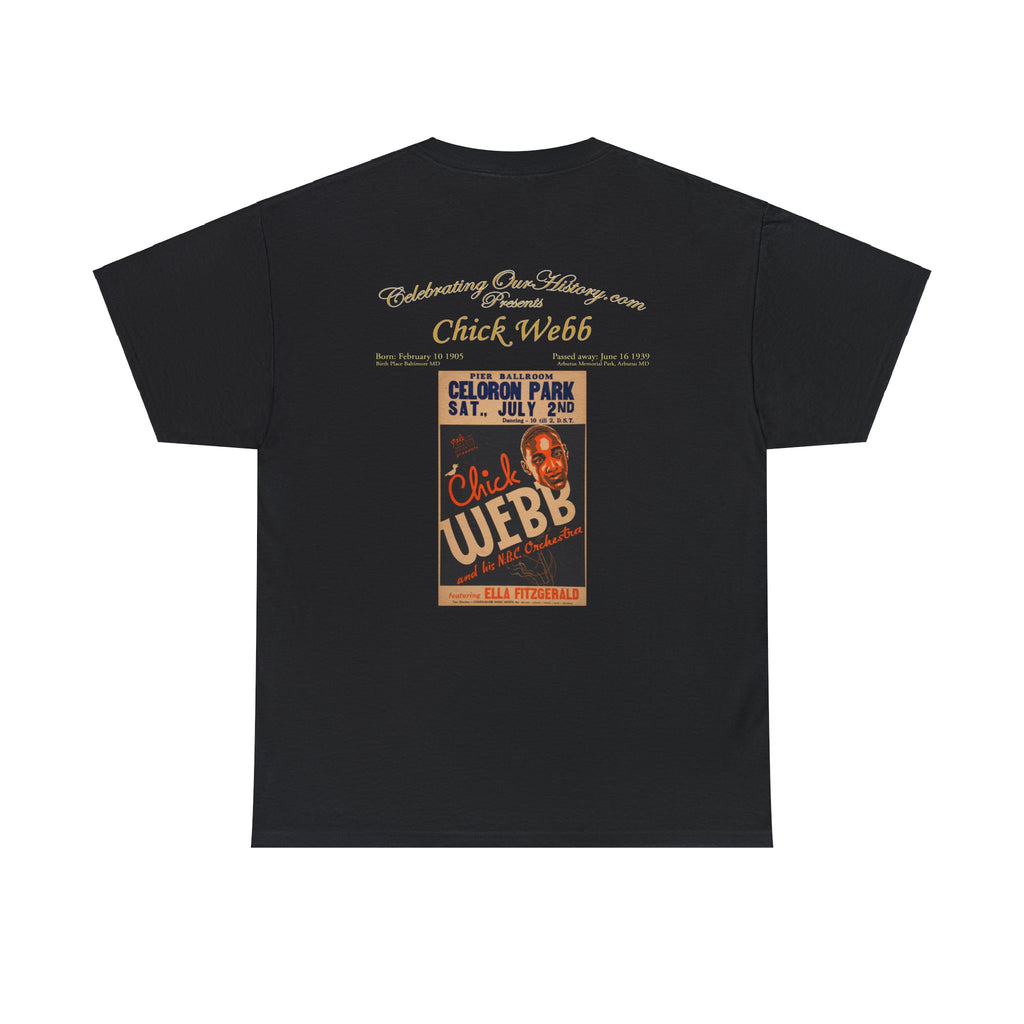 Chick Webb - Celoron Park -  Front and Back Printed Concert Style T-Shirt