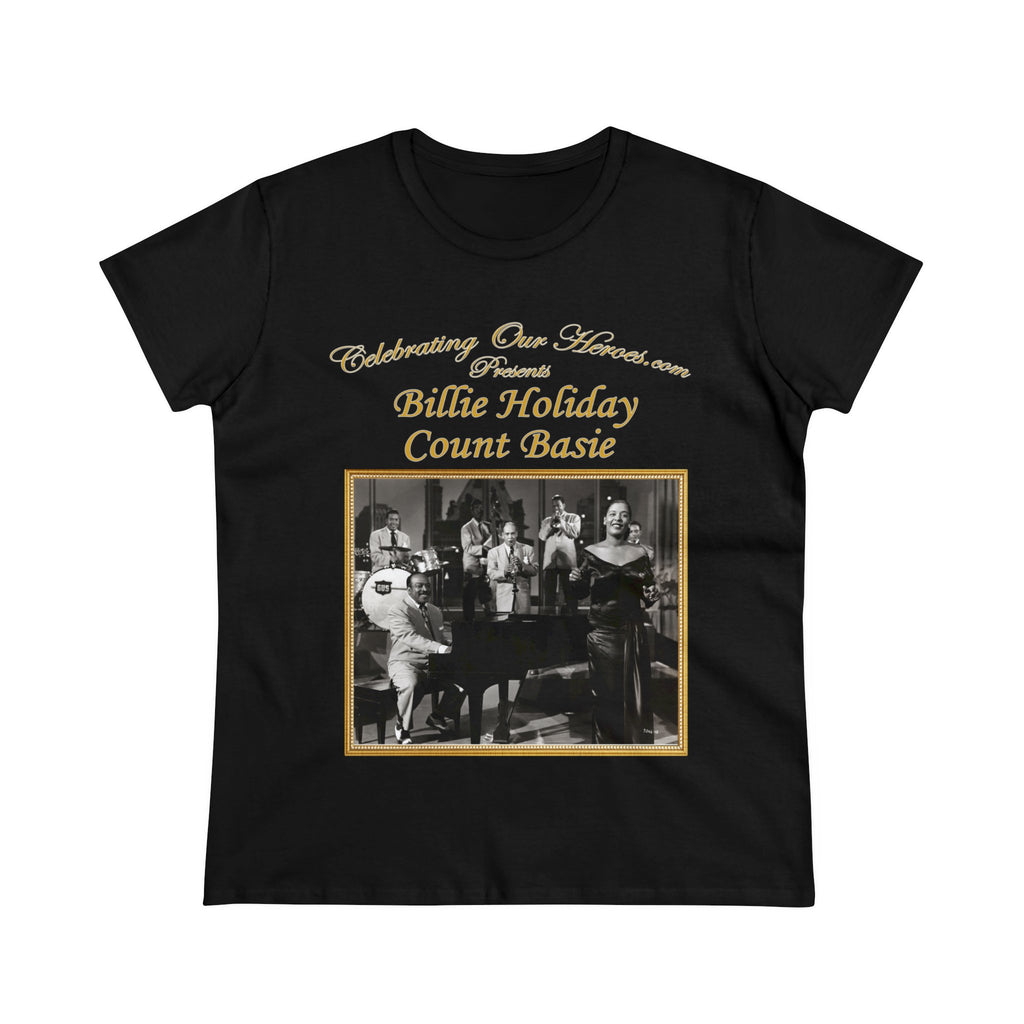 Billie Holiday And Count Basie - Billie Holiday And Count Basie -  Front and Back Printed Concert Style Women's T-Shirt