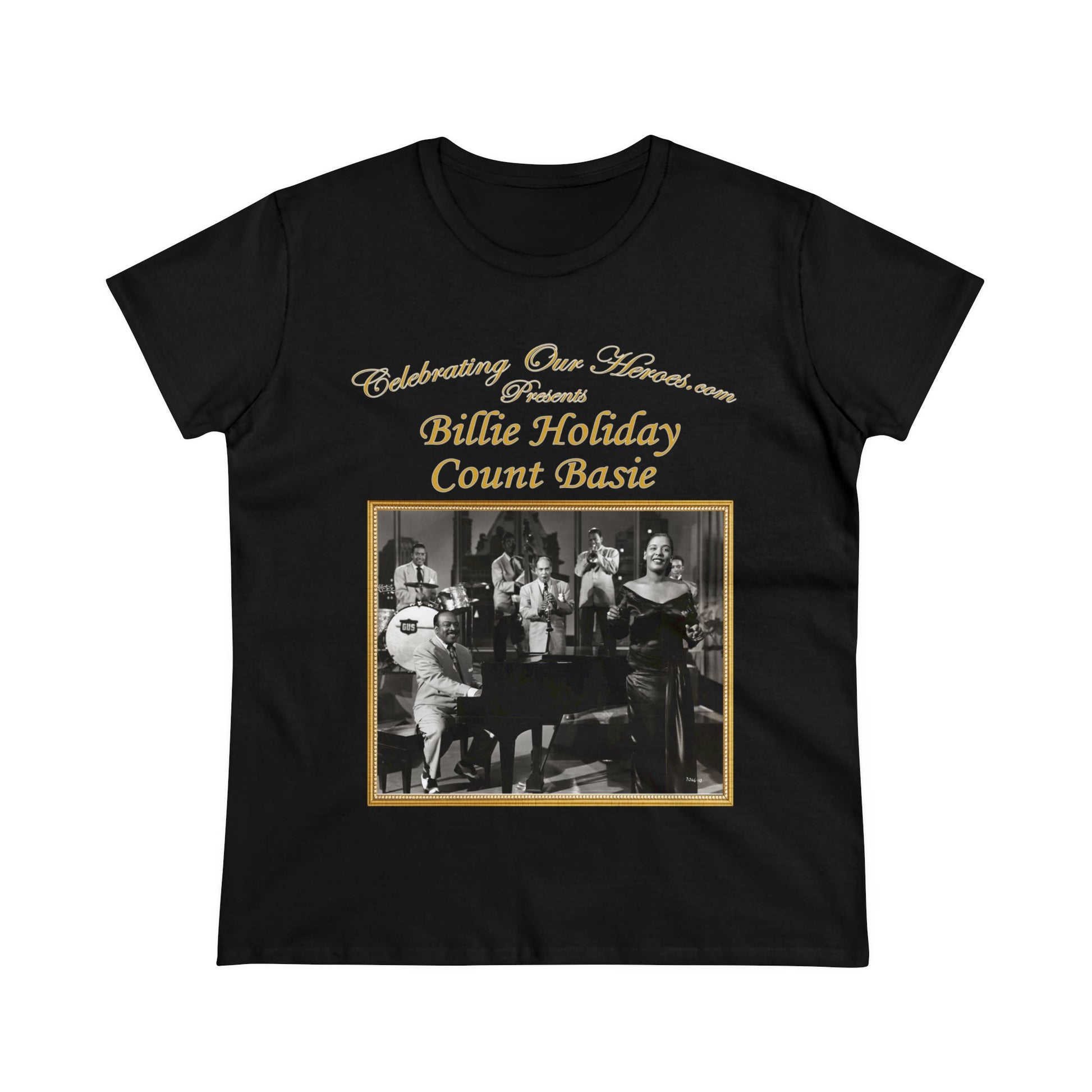 Billie Holiday And Count Basie - Billie Holiday And Count Basie -  Front and Back Printed Concert Style Women's T-Shirt