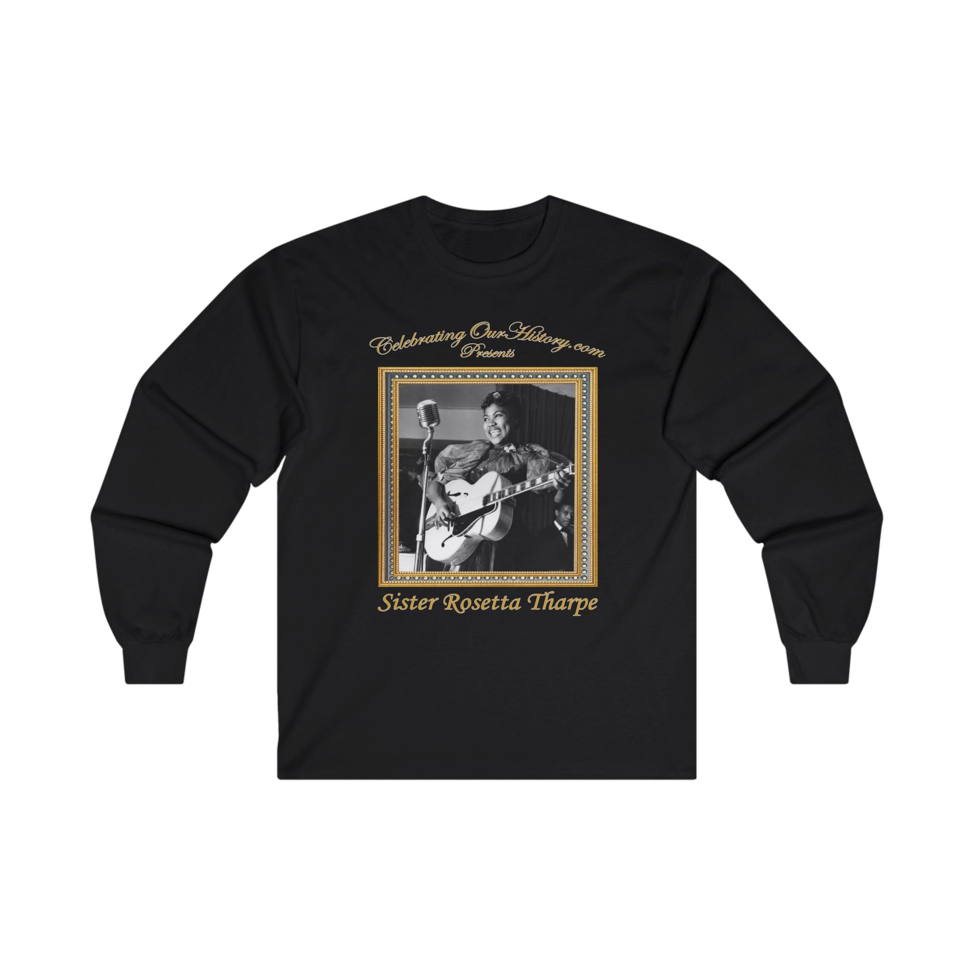 Sister Rosetta Tharpe - Four Albums - Front and Back Printed Concert Style Long Sleeve T-Shirt