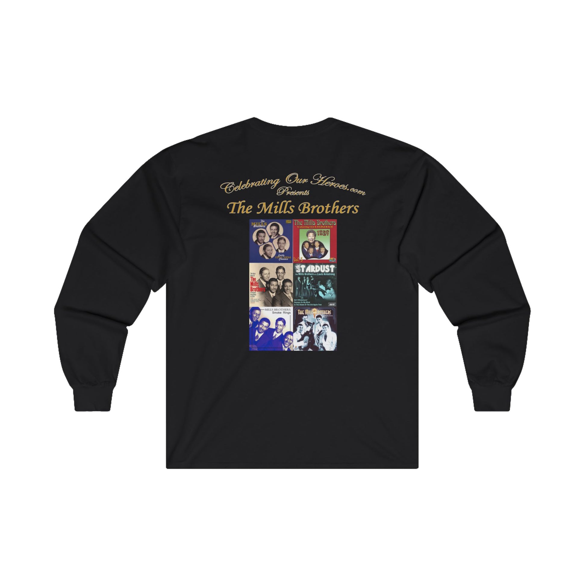 The Mills Brothers - Six Albums - Front and Back Printed Concert Style Long Sleeve T-Shirt