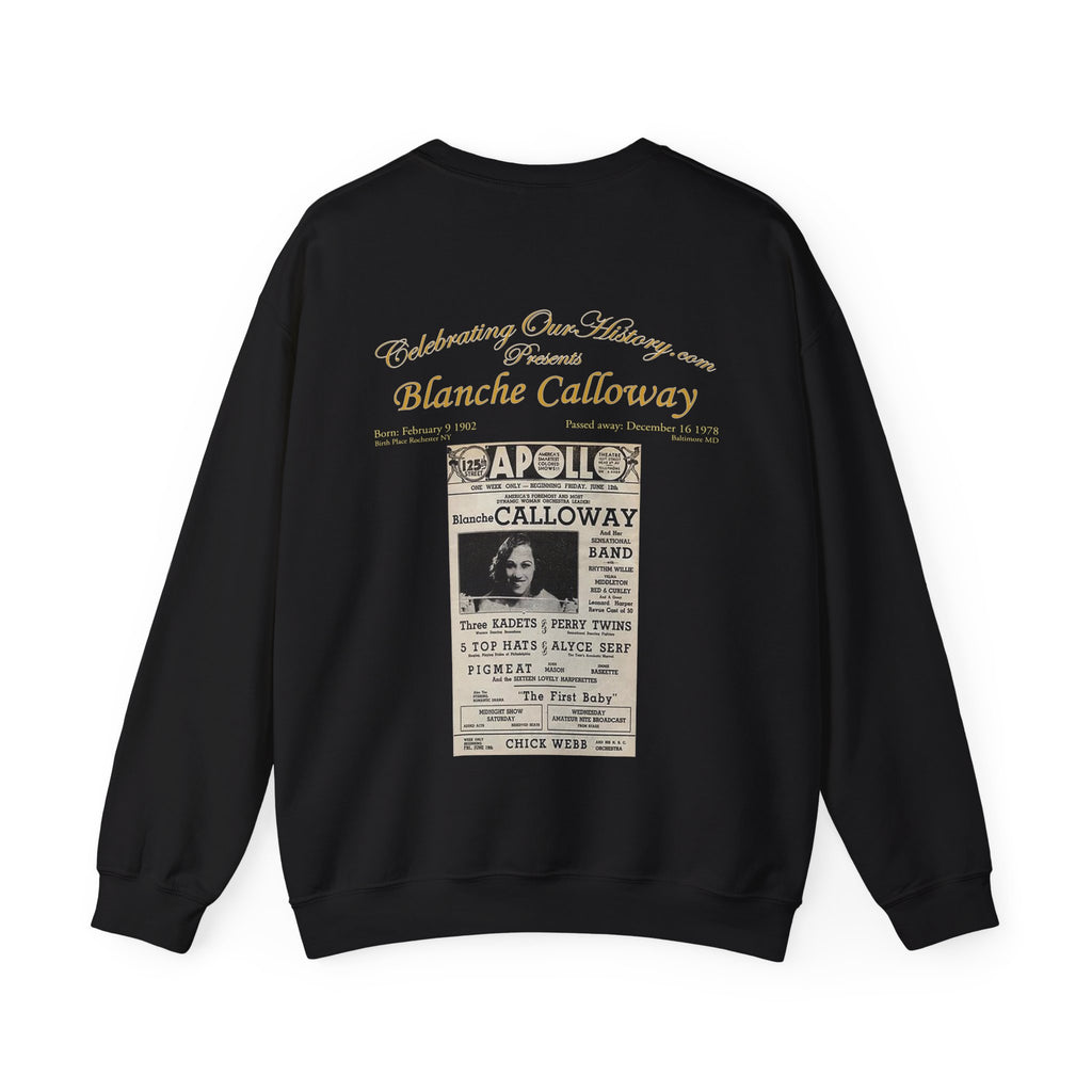Blanche Calloway - Apollo -  Front and Back Printed Concert Style Sweatshirt