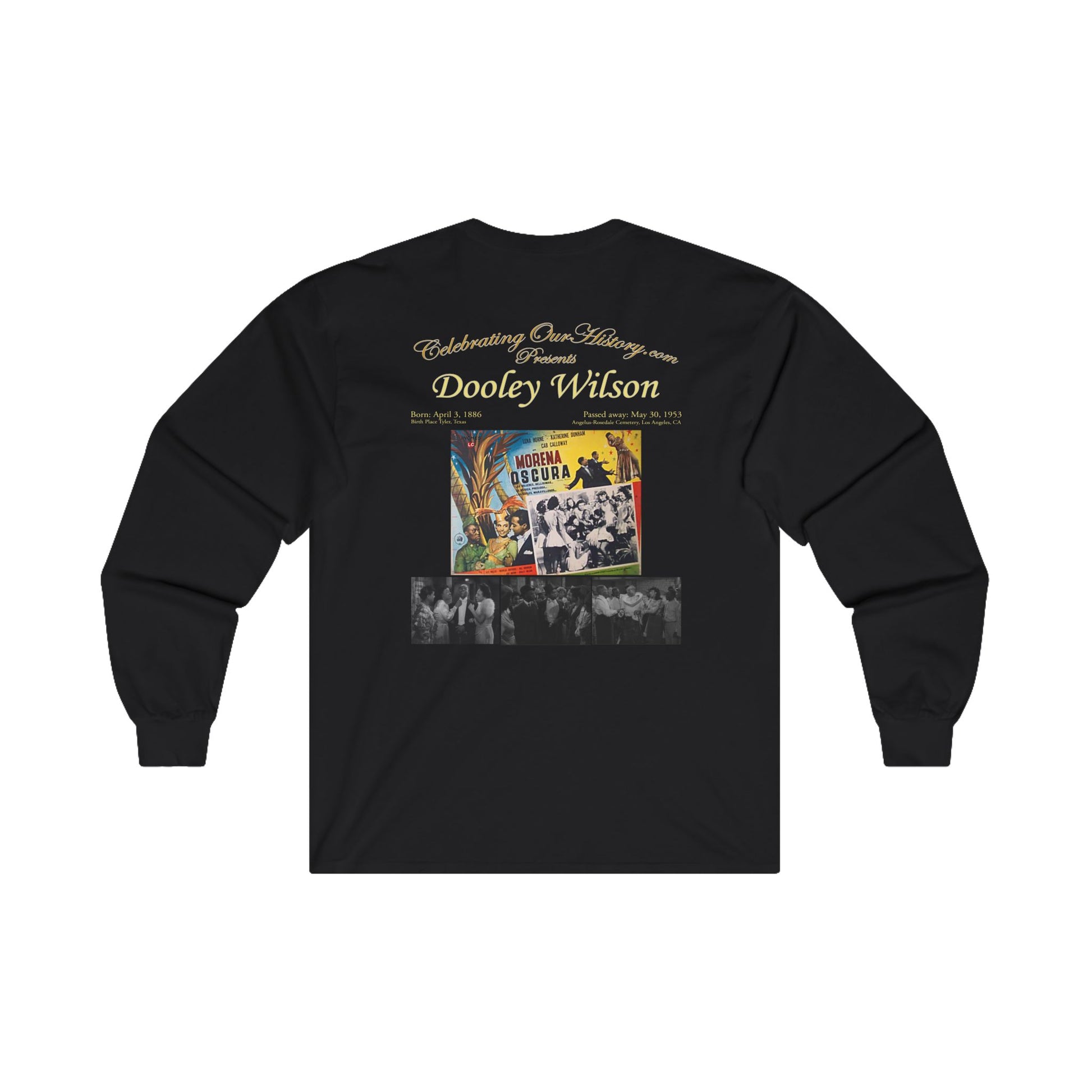 Dooley Wilson - Stormy Weather (1943) - Front and Back Printed Concert Style Long Sleeve T-Shirt